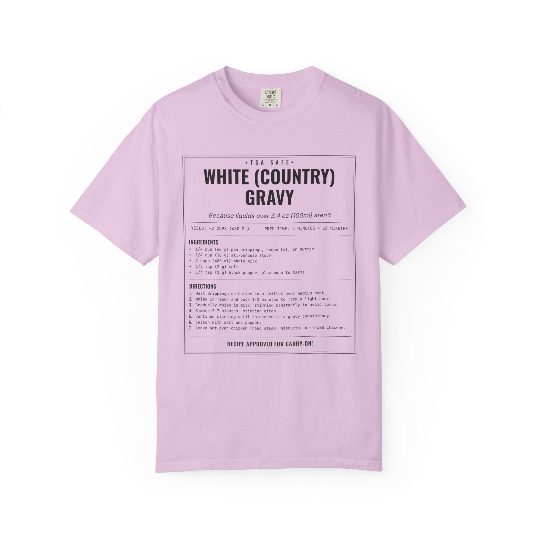 White Country Gravy | Vintage Recipe Card T-Shirt — Black Ink