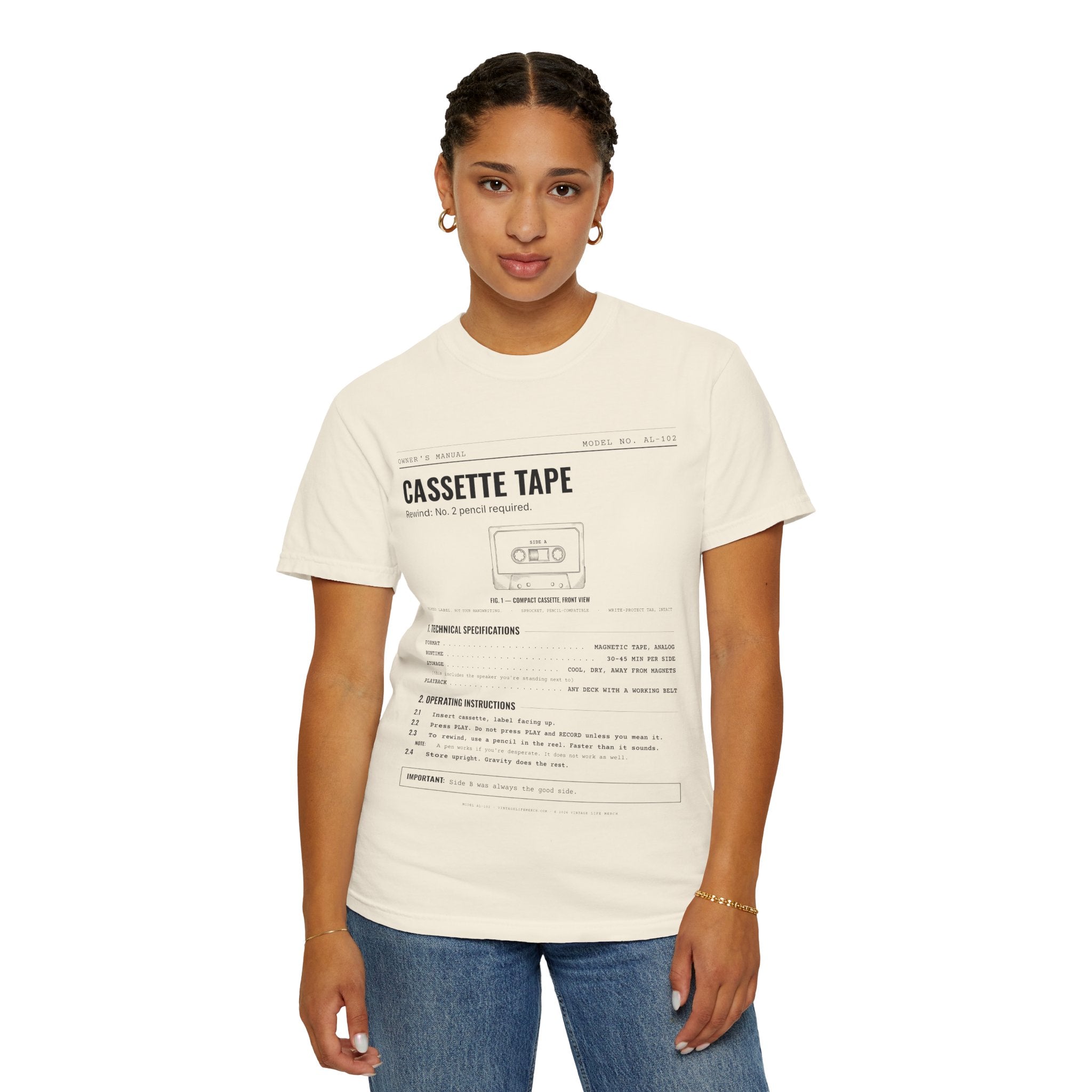 Cassette Tape Spec Sheet Shirt | Analog Life Vintage Tee