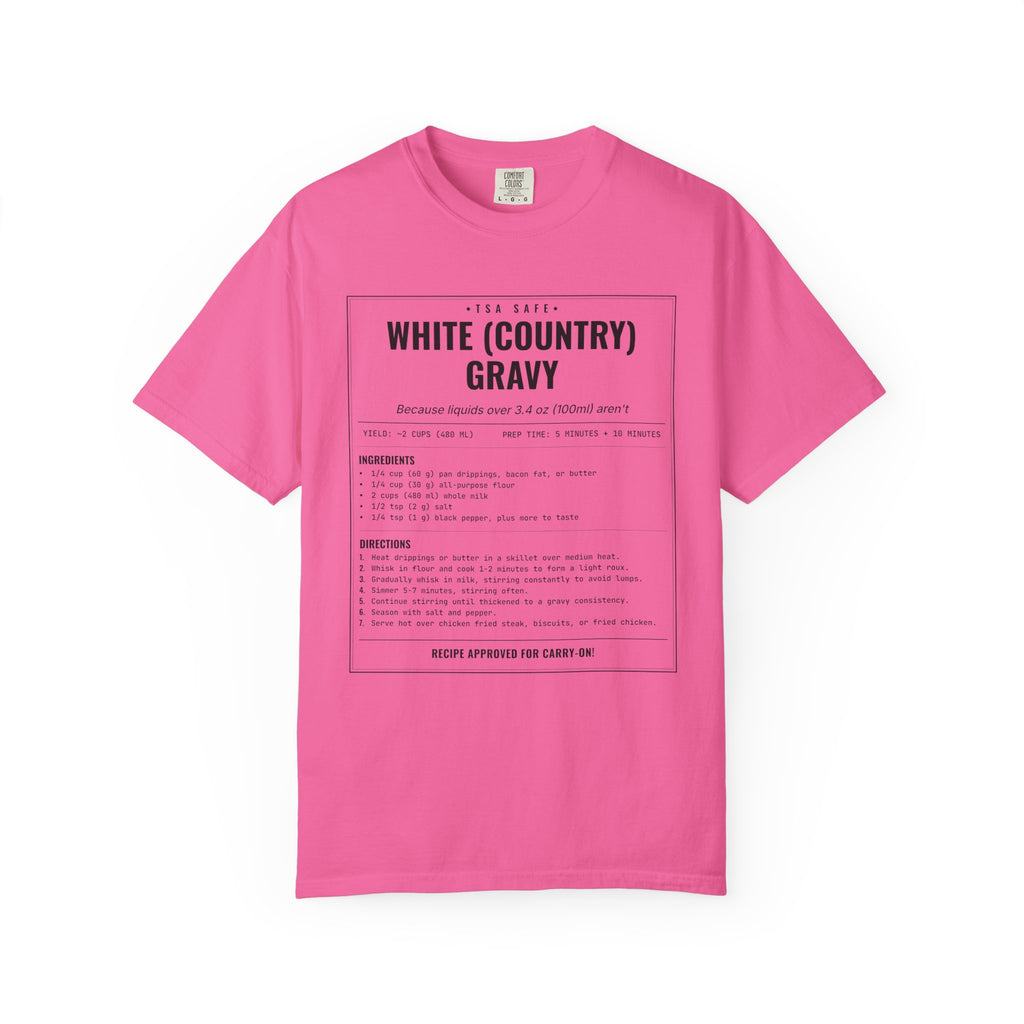 White Country Gravy | Vintage Recipe Card T-Shirt — Black Ink