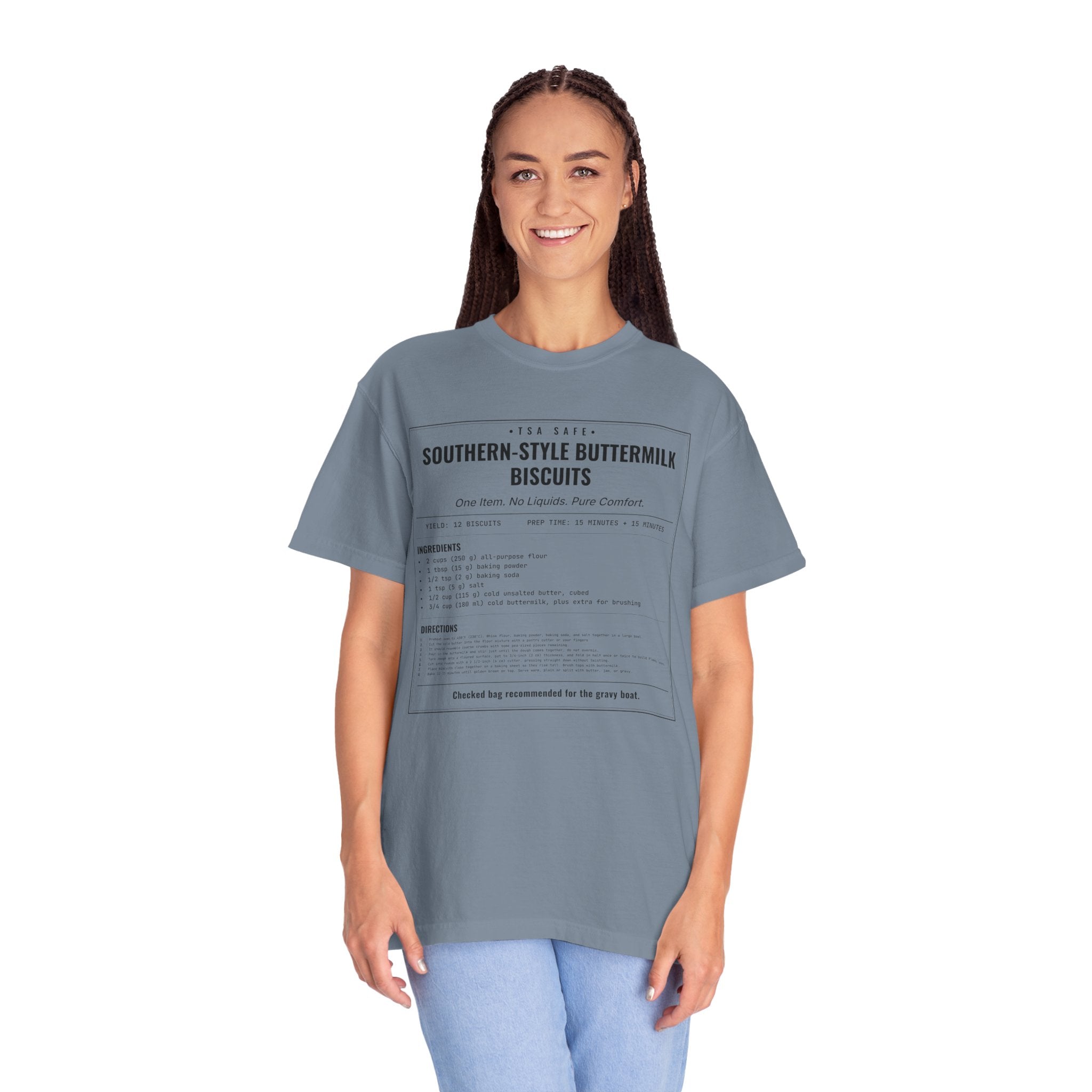 Southern Style Buttermilk Biscuits | Vintage Recipe Card T-Shirt — Black Ink