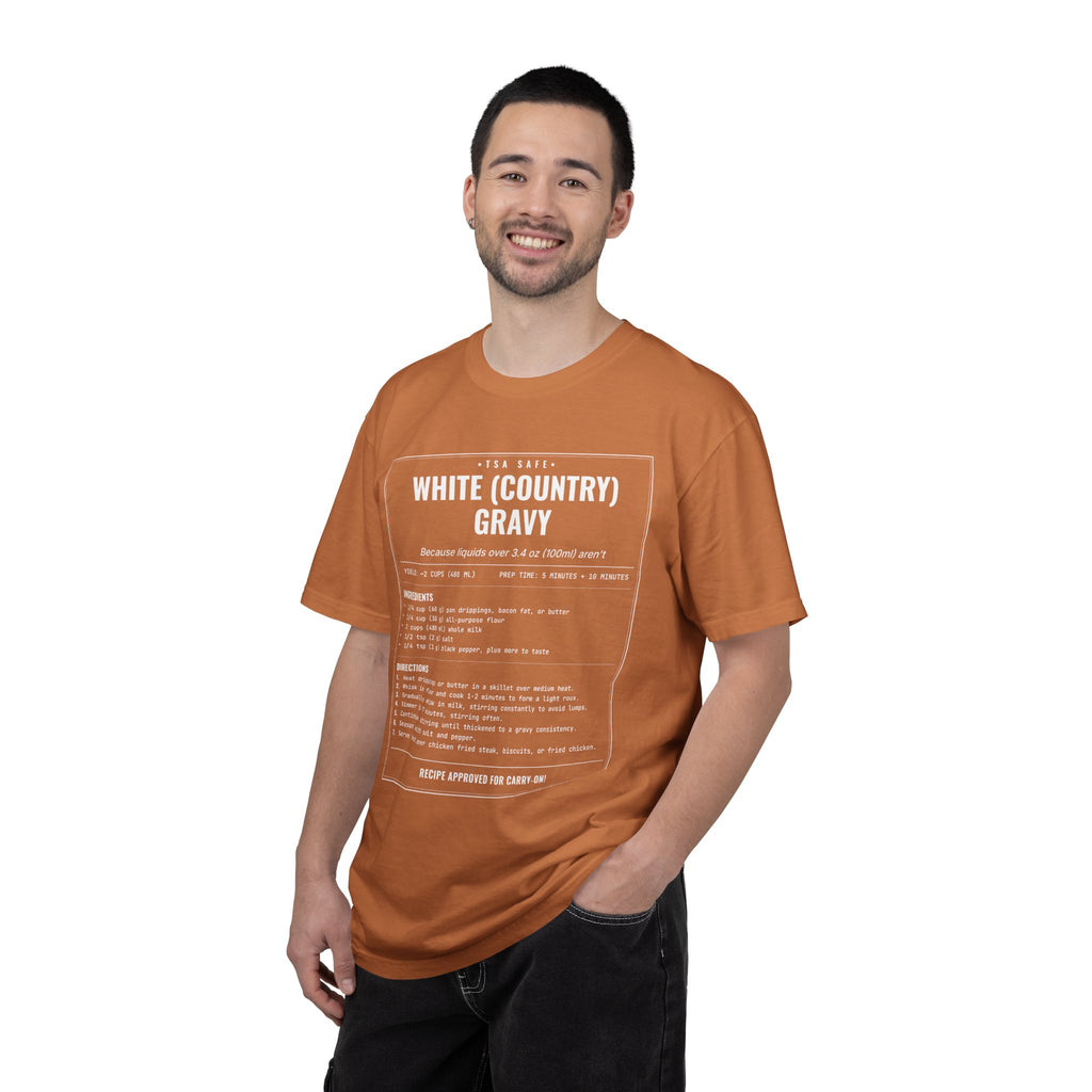 White Country Gravy | Vintage Recipe Card T-Shirt — White Ink