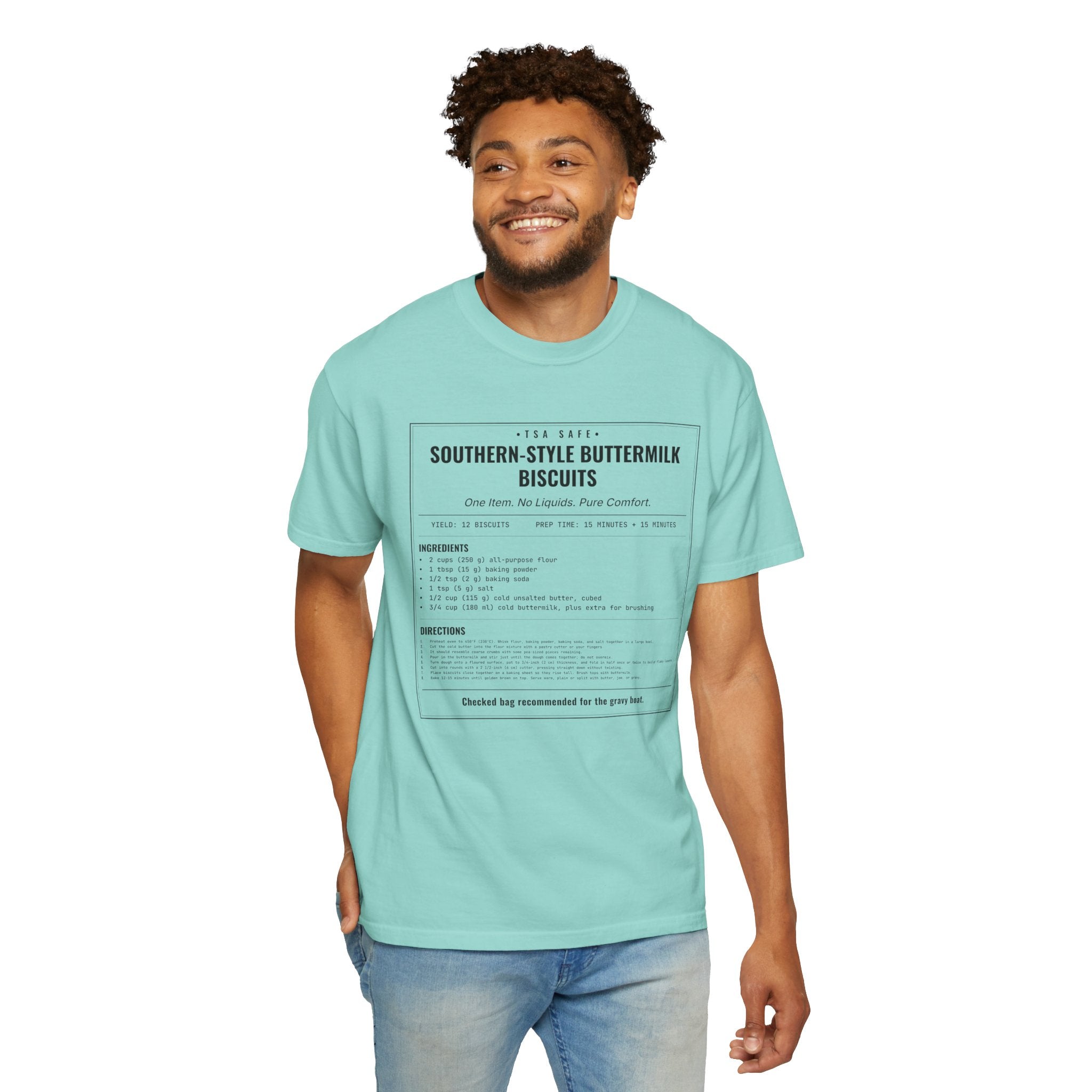 Southern Style Buttermilk Biscuits | Vintage Recipe Card T-Shirt — Black Ink