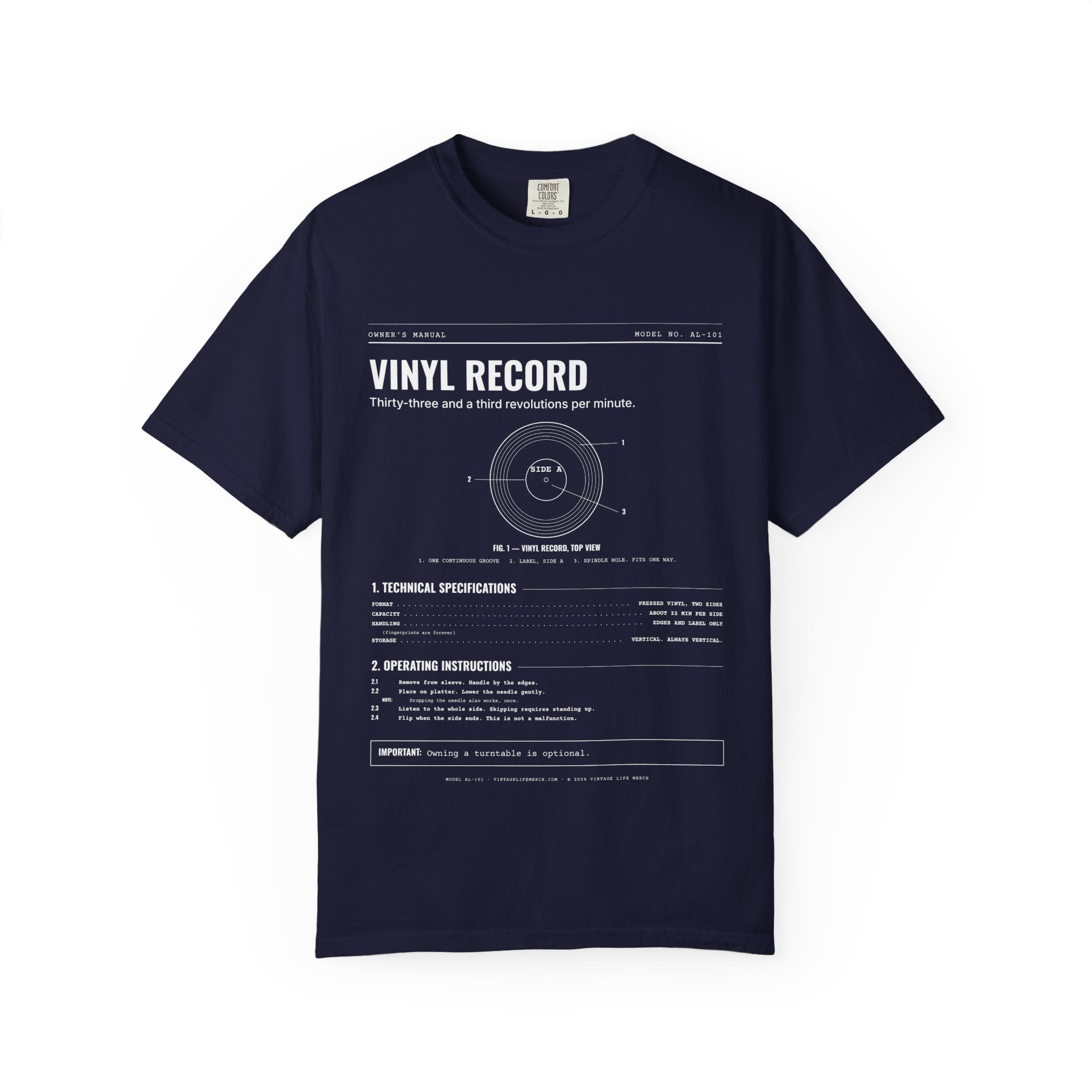 Vinyl Record Spec Sheet Shirt | Analog Life Vintage Tee