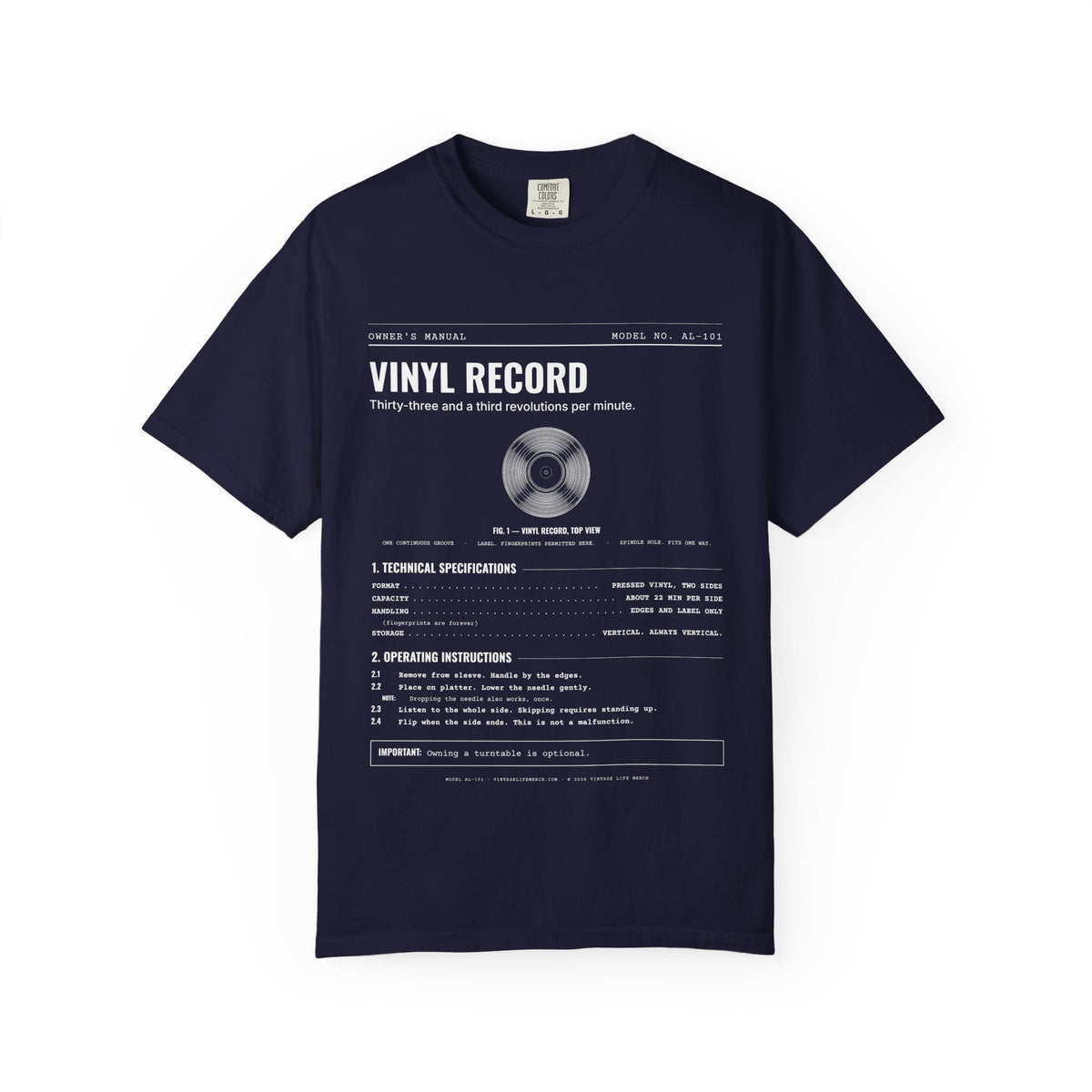 Vinyl Record Spec Sheet Shirt | Analog Life Vintage Tee
