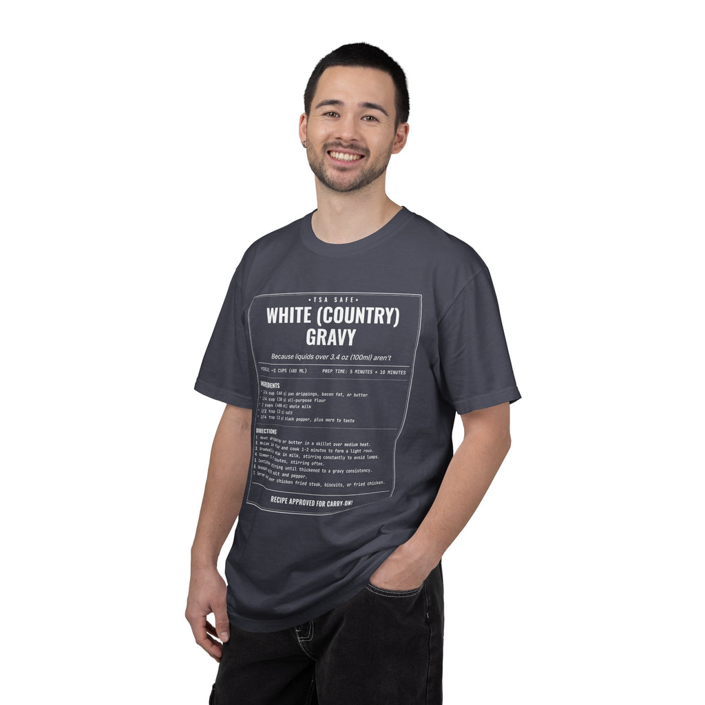 White Country Gravy | Vintage Recipe Card T-Shirt — White Ink