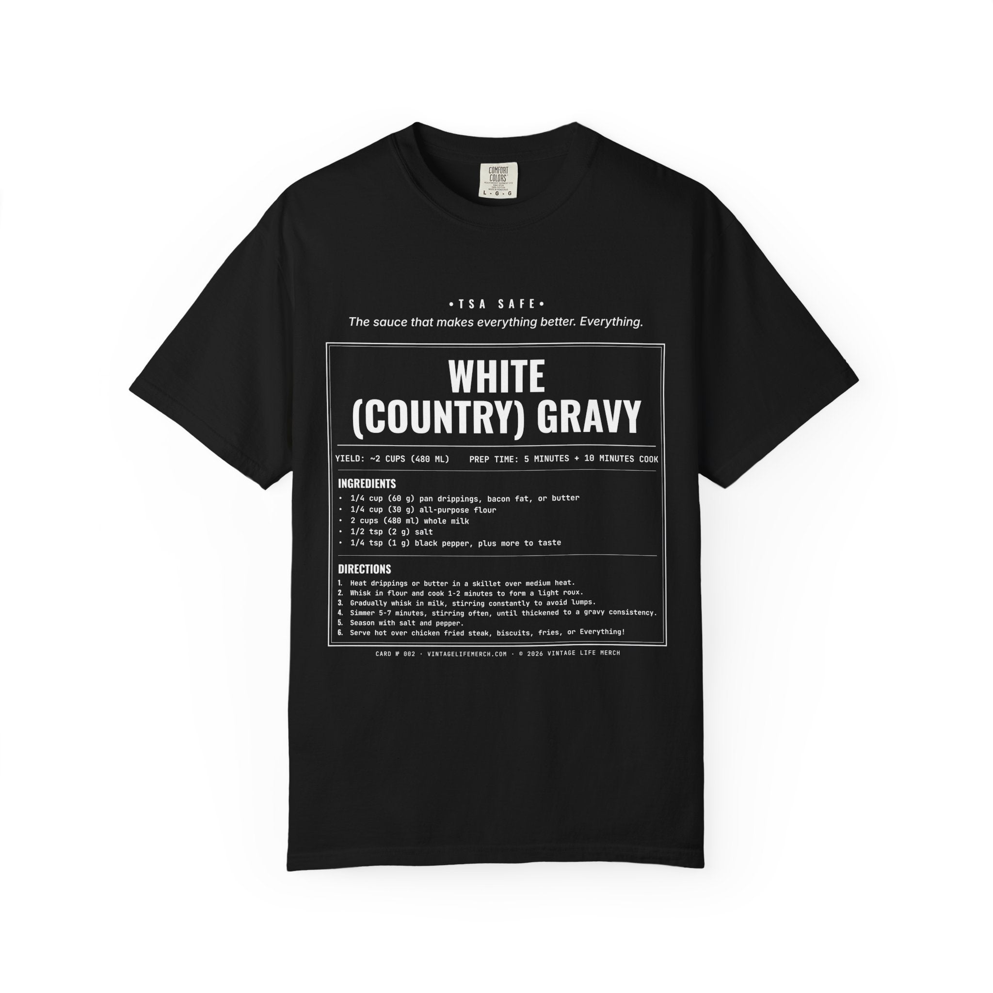 White Country Gravy Recipe Shirt | Southern Vintage Tee