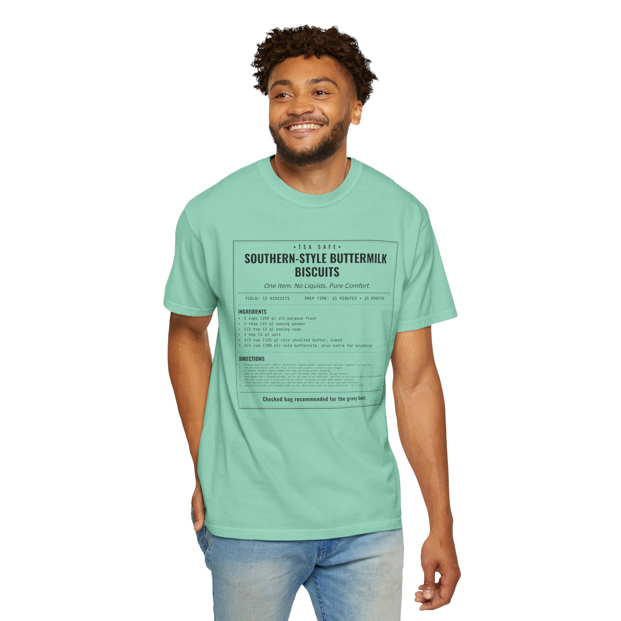Southern Style Buttermilk Biscuits | Vintage Recipe Card T-Shirt — Black Ink