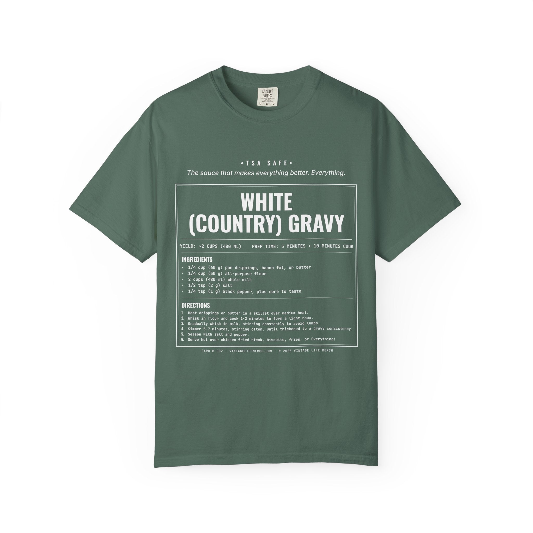 White Country Gravy Recipe Shirt | Southern Vintage Tee