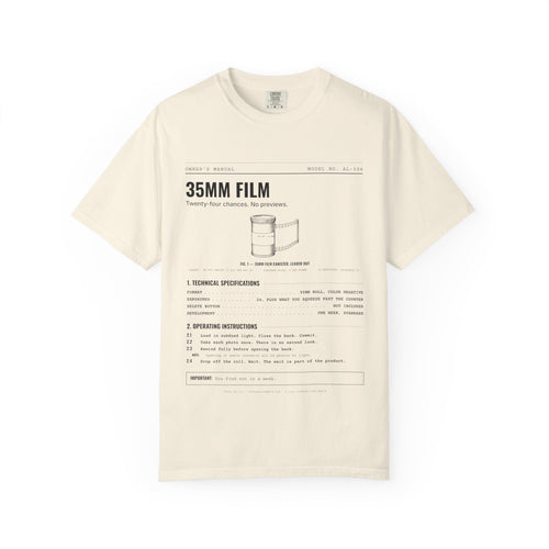 35mm Film Spec Sheet Shirt | Analog Life Vintage Tee in Ivory