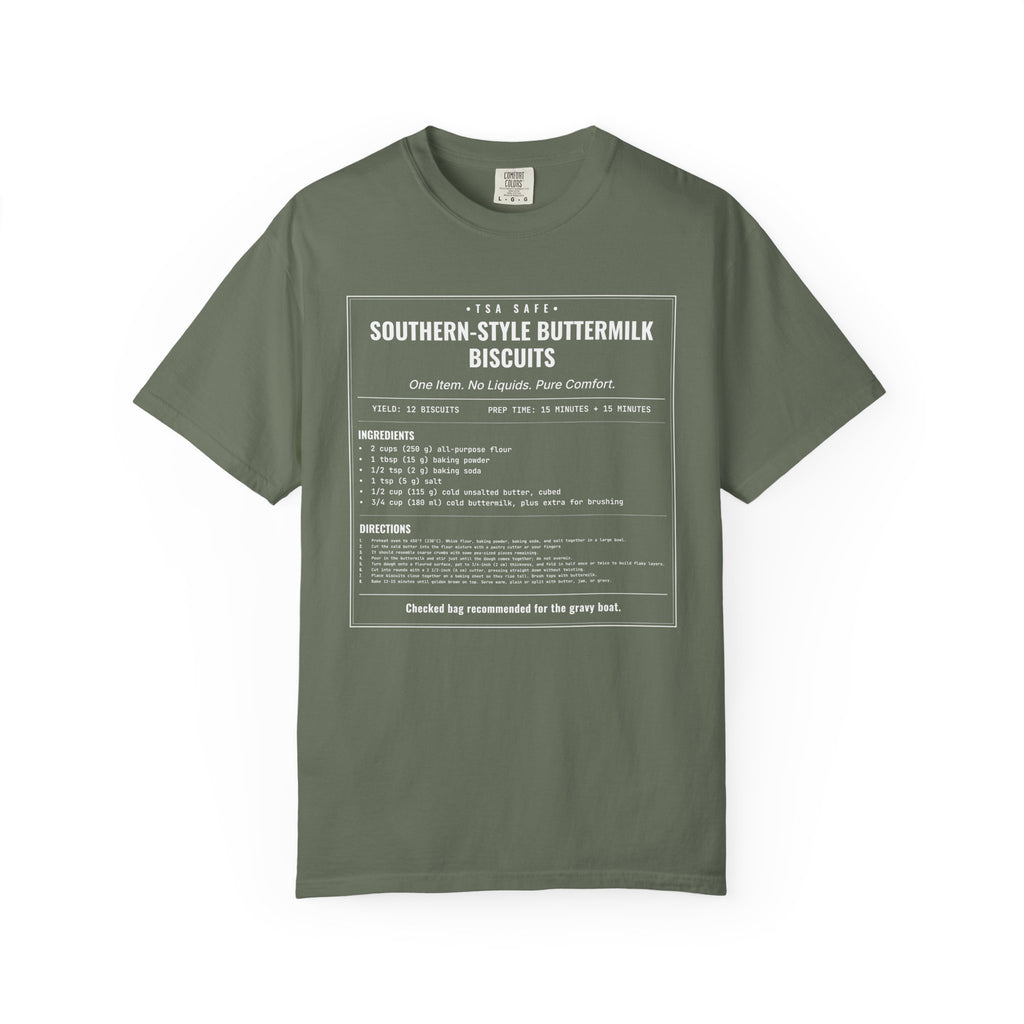 Southern Style Buttermilk Biscuits | Vintage Recipe Card T-Shirt — White Ink