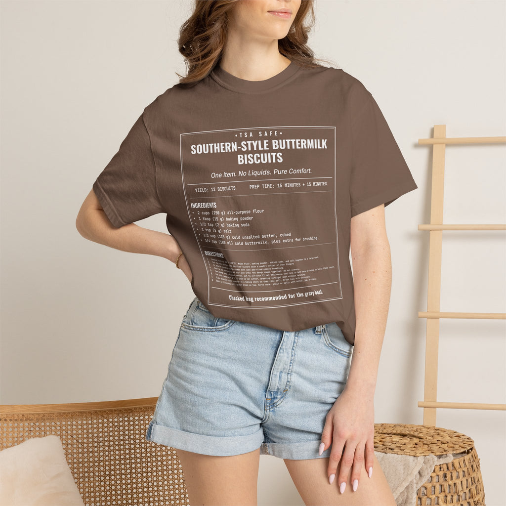 Southern Style Buttermilk Biscuits | Vintage Recipe Card T-Shirt — White Ink