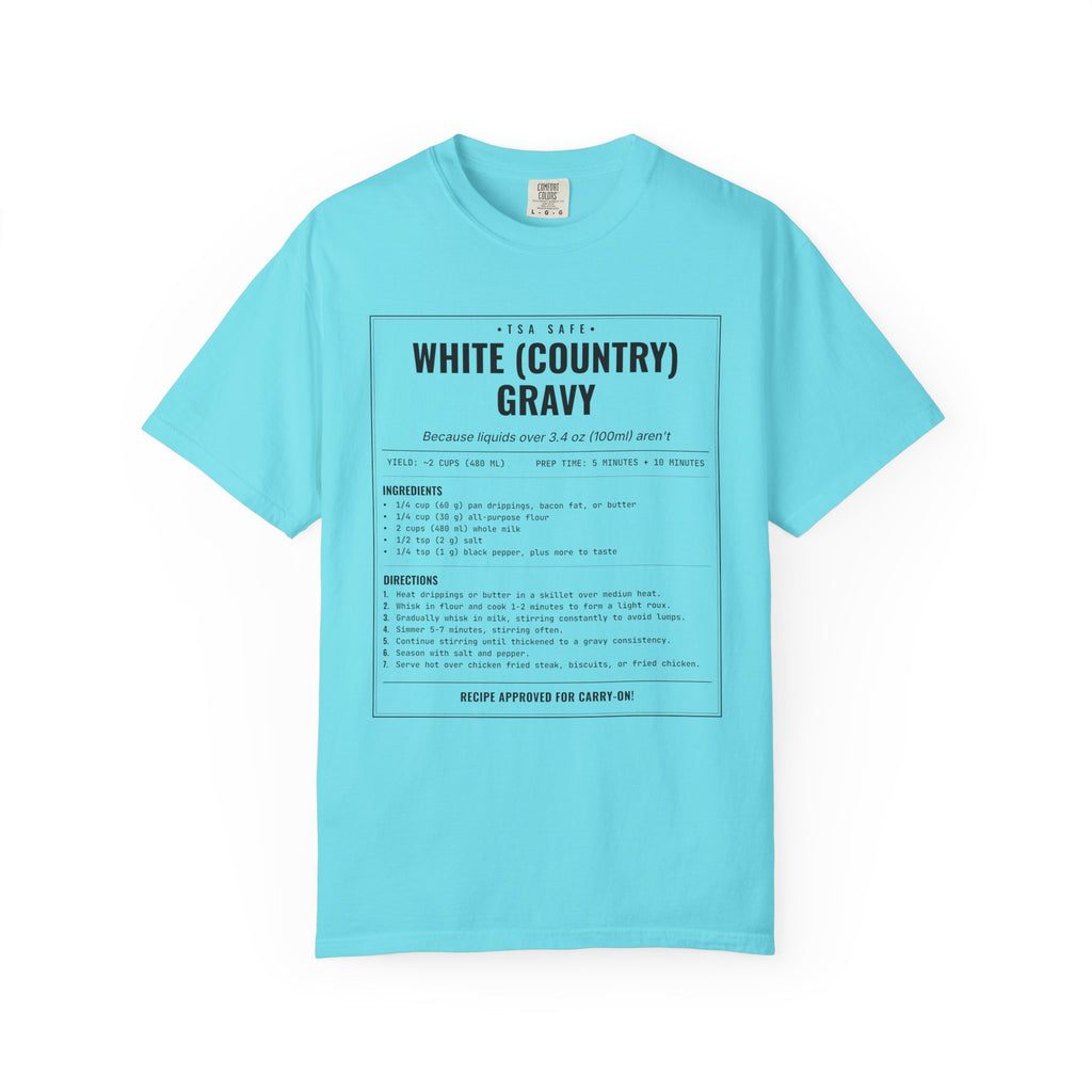 White Country Gravy | Vintage Recipe Card T-Shirt — Black Ink