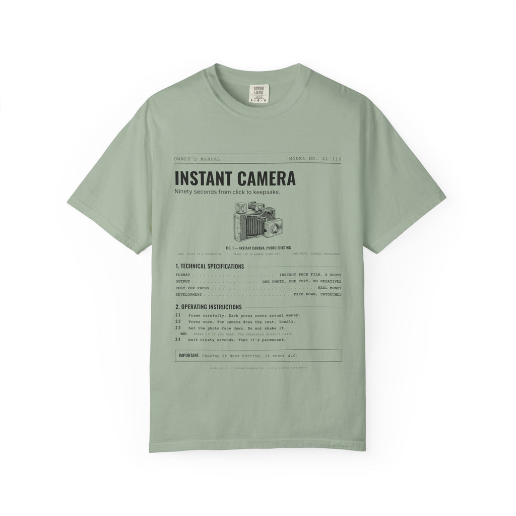 Instant Camera Spec Sheet Shirt | Analog Life Vintage Tee in Bay