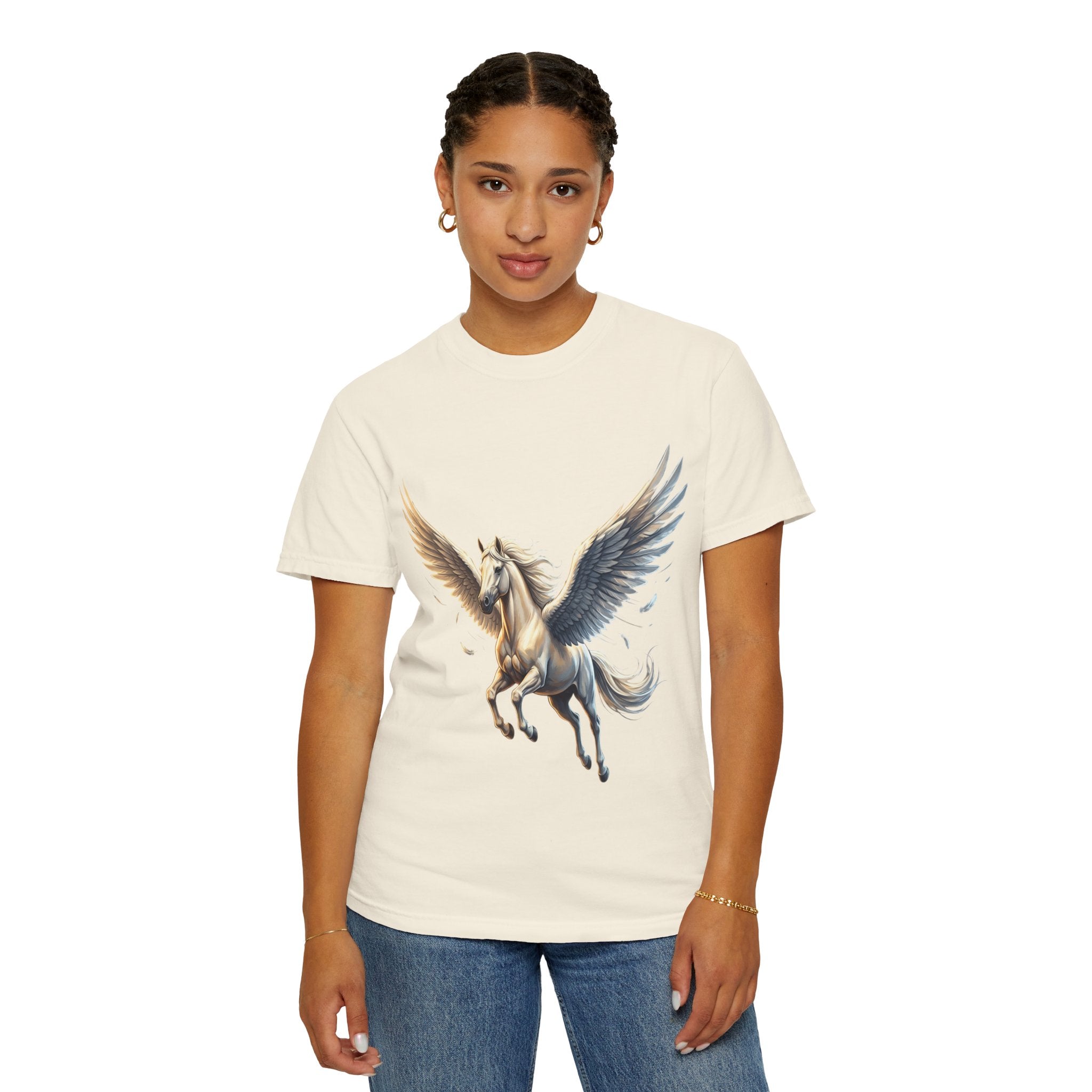 Majestic Pegasus Illustration T-shirt | Flying Horse Graphic Tee