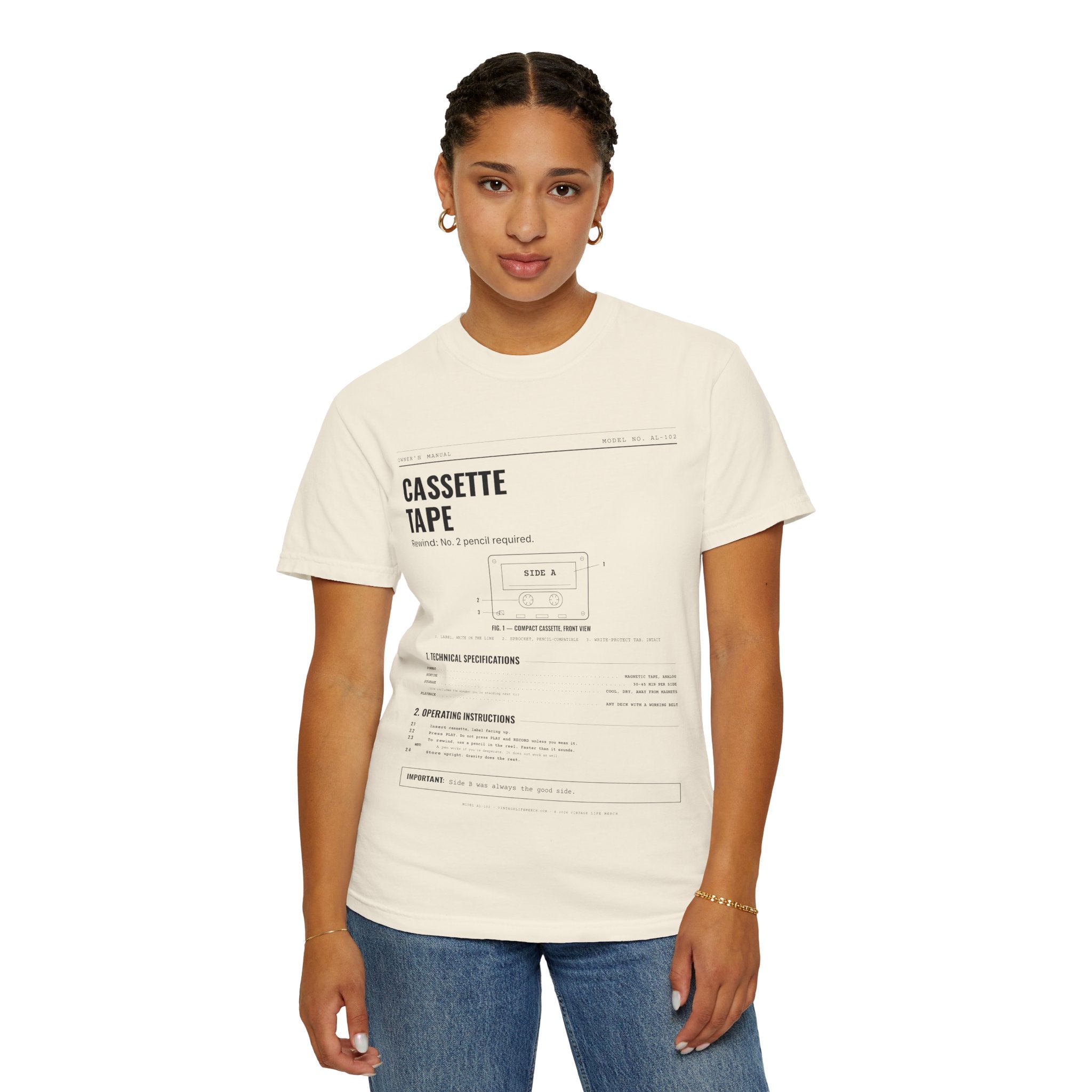 Cassette Tape Spec Sheet Shirt | Analog Life Vintage Tee