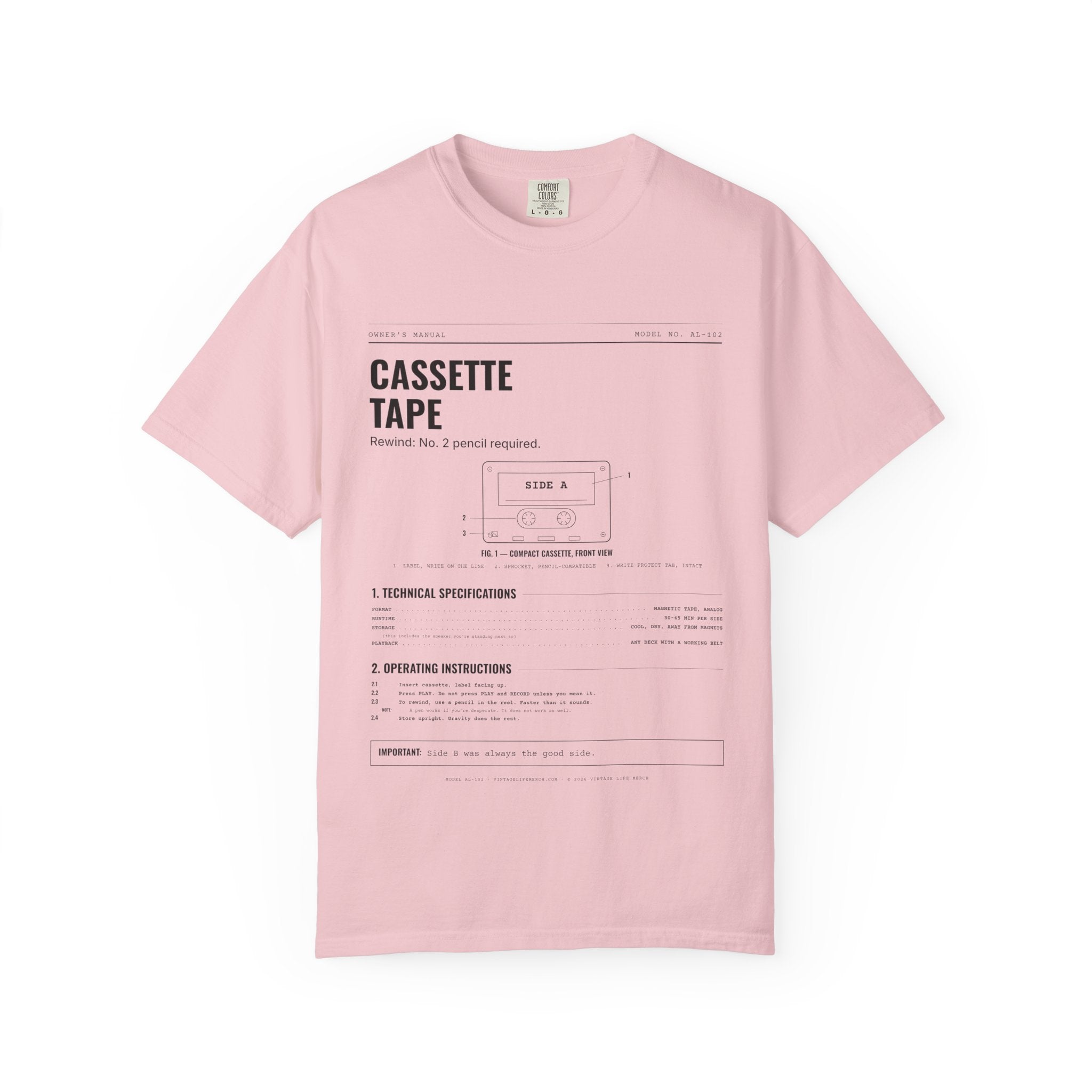 Cassette Tape Spec Sheet Shirt | Analog Life Vintage Tee