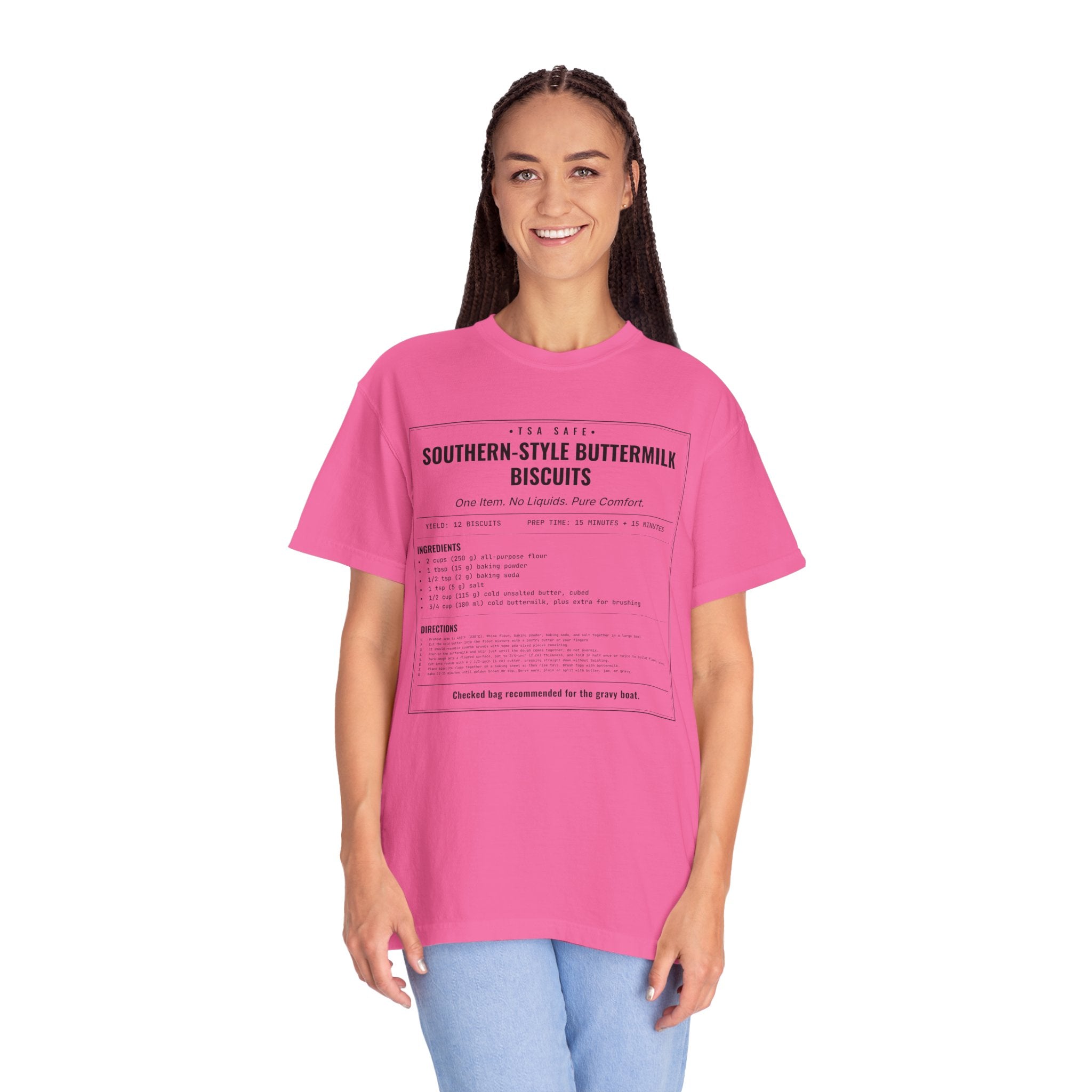 Southern Style Buttermilk Biscuits | Vintage Recipe Card T-Shirt — Black Ink