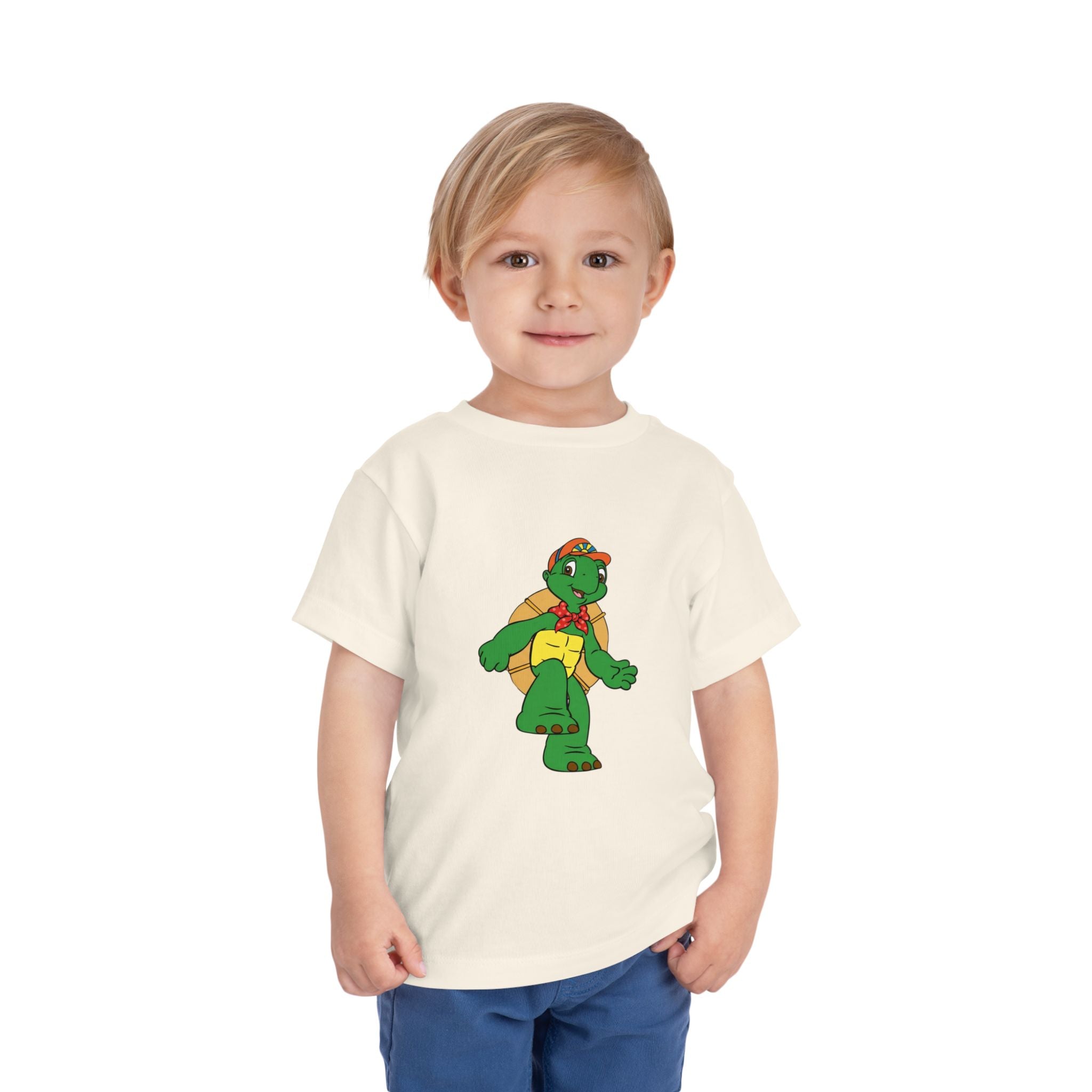 Kids Turtle Graphic Toddler Tee | Retro Cartoon Turtle in Cap