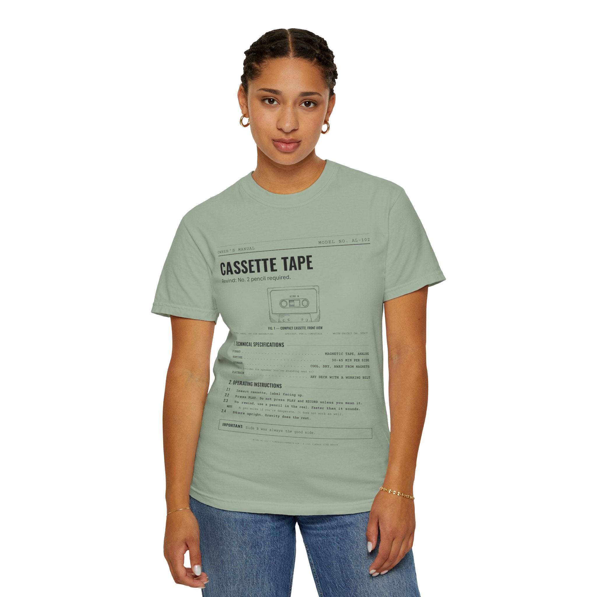 Cassette Tape Spec Sheet Shirt | Analog Life Vintage Tee