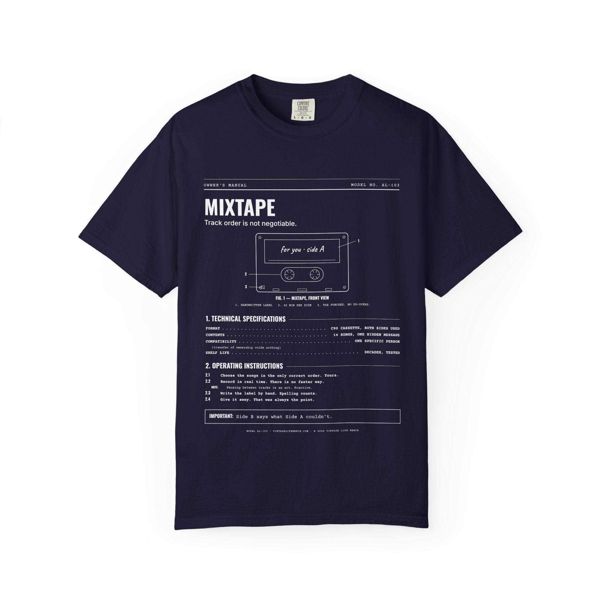 Mixtape Spec Sheet Shirt | Analog Life Vintage Tee