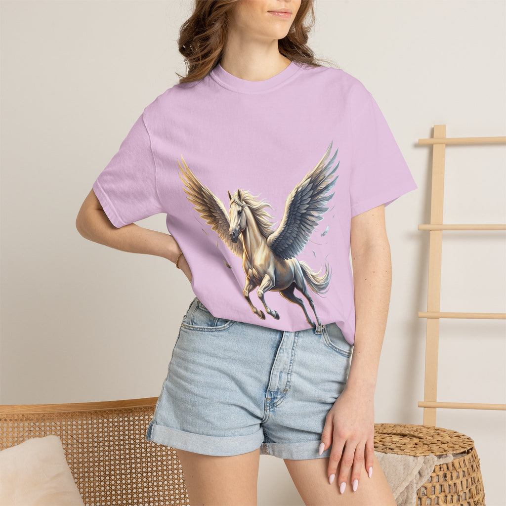 Majestic Pegasus Illustration T-shirt | Flying Horse Graphic Tee