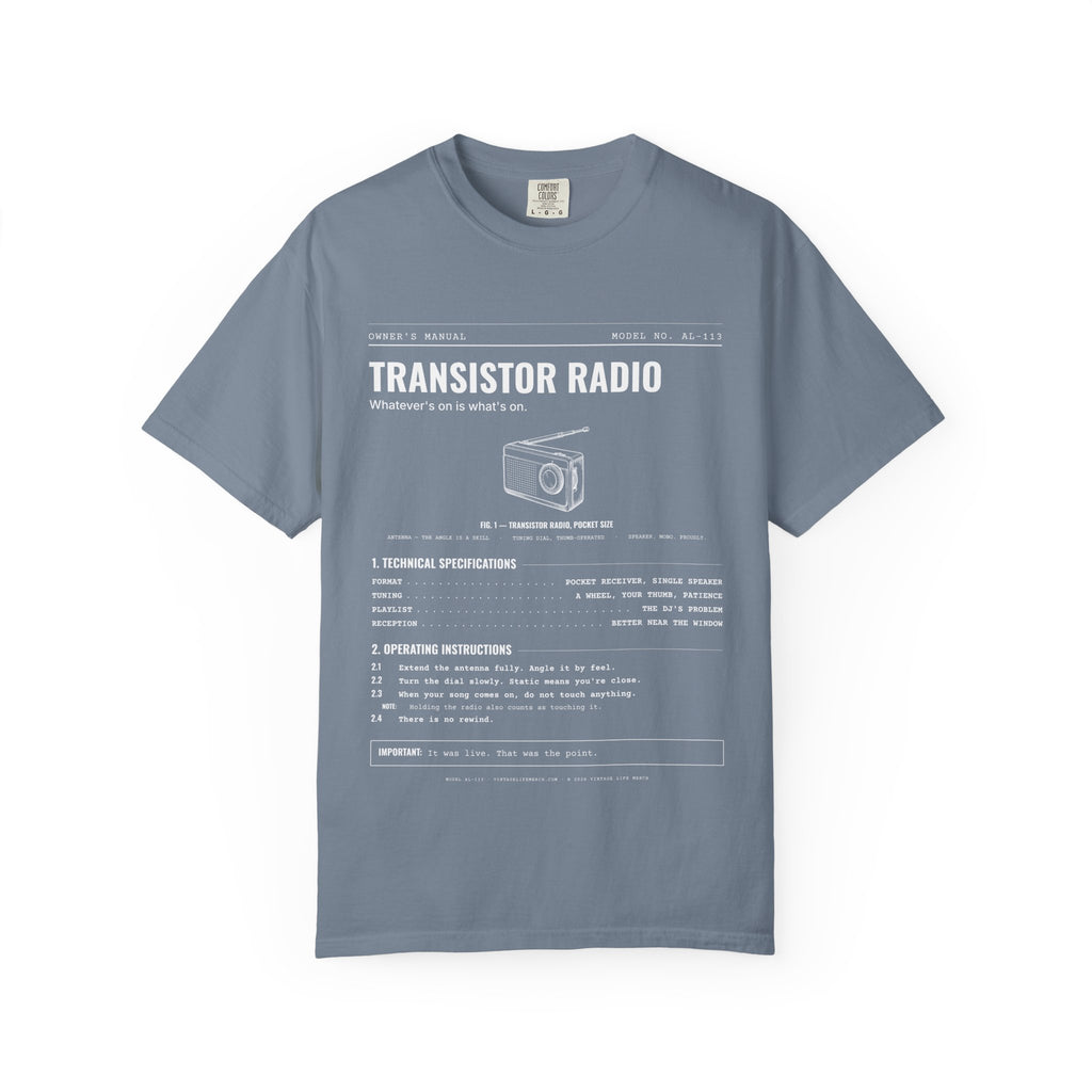 Transistor Radio Spec Sheet Shirt | Analog Life Vintage Tee