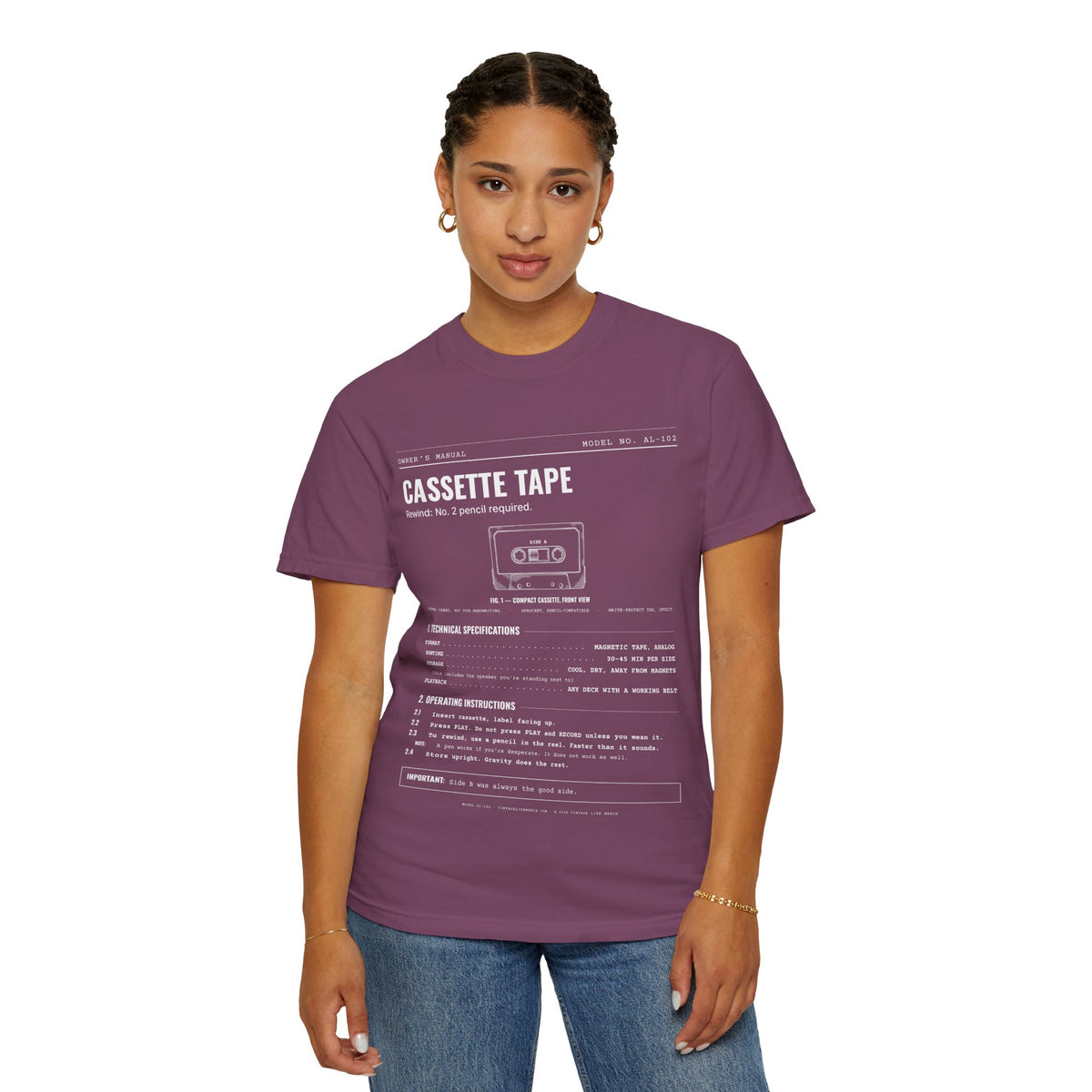 Cassette Tape Spec Sheet Shirt | Analog Life Vintage Tee