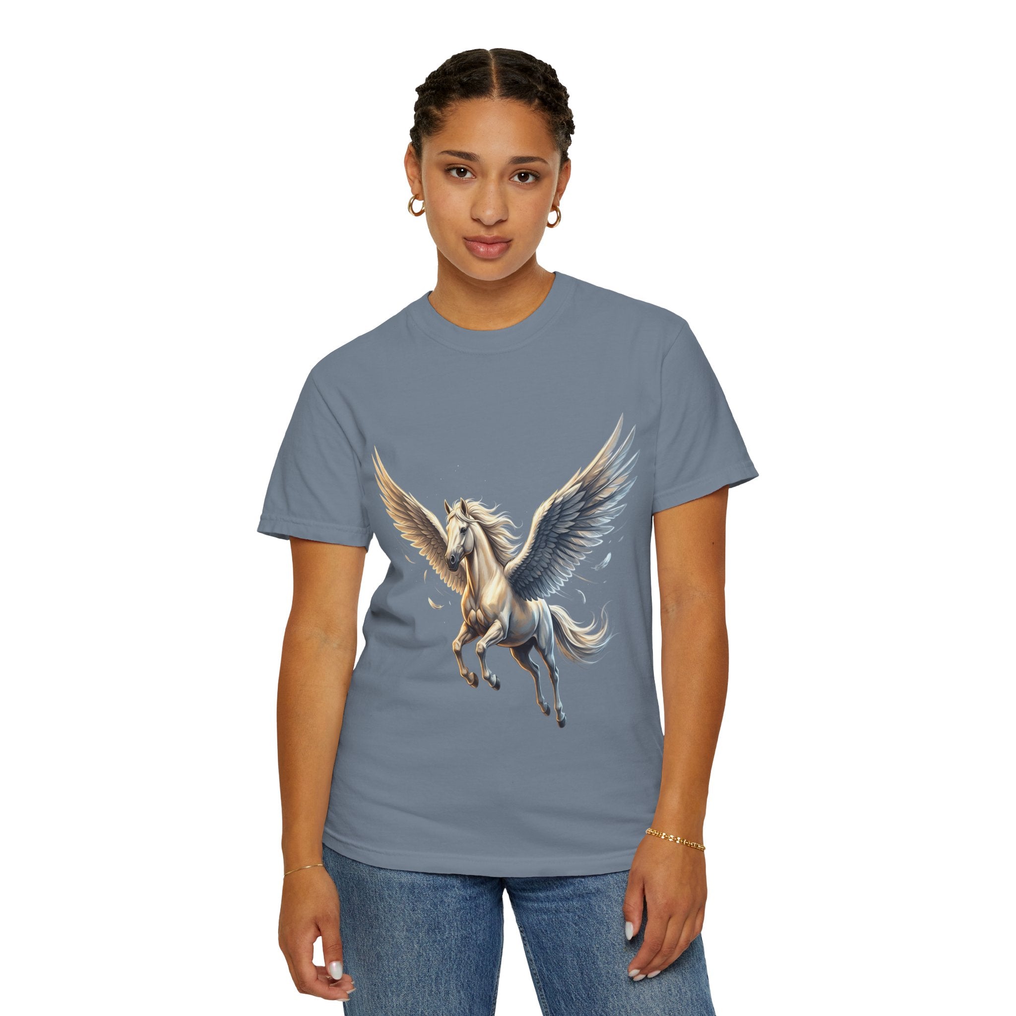 Majestic Pegasus Illustration T-shirt | Flying Horse Graphic Tee