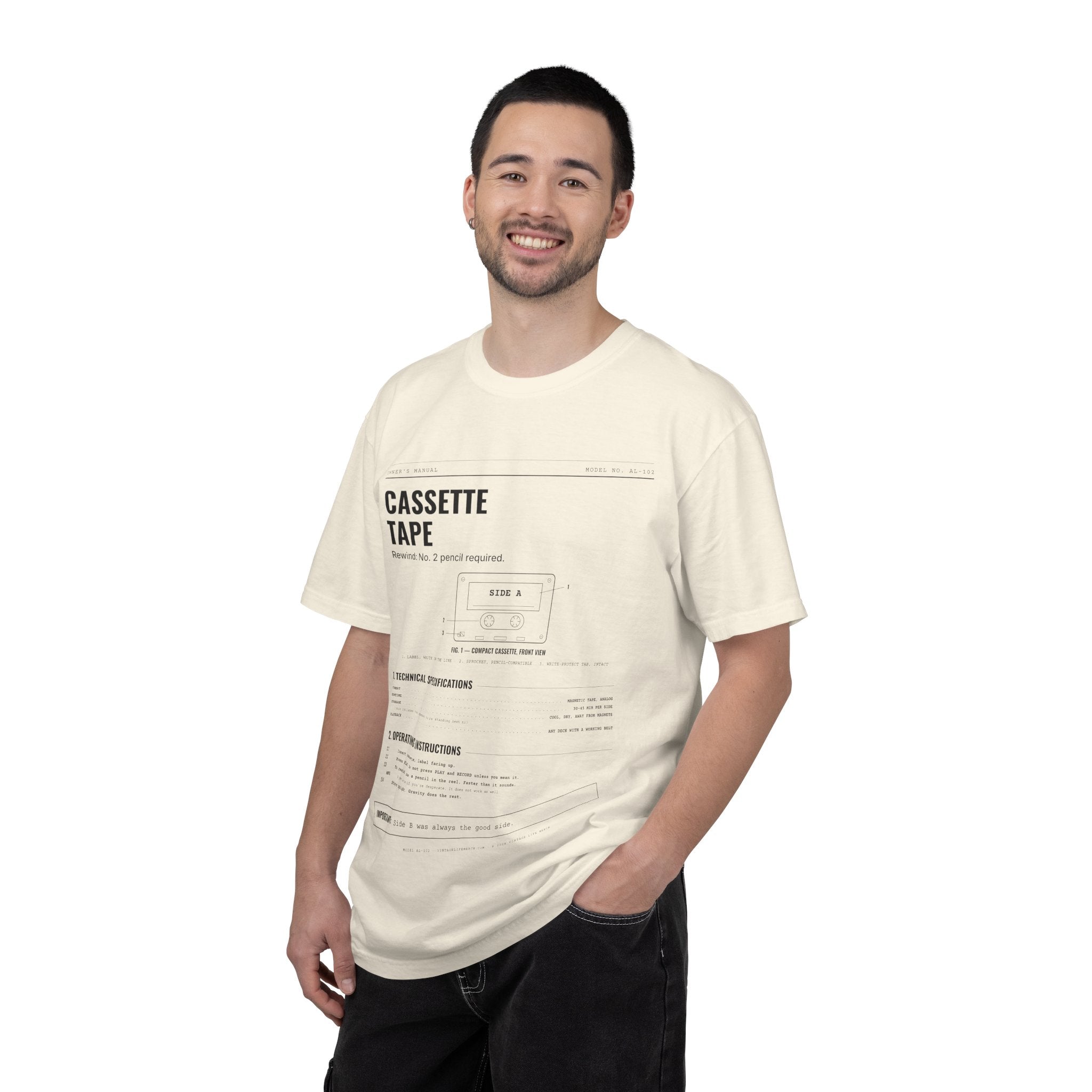 Cassette Tape Spec Sheet Shirt | Analog Life Vintage Tee