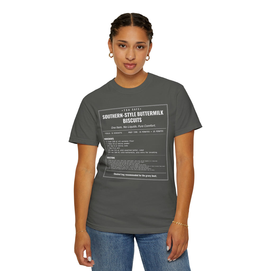 Southern Style Buttermilk Biscuits | Vintage Recipe Card T-Shirt — White Ink