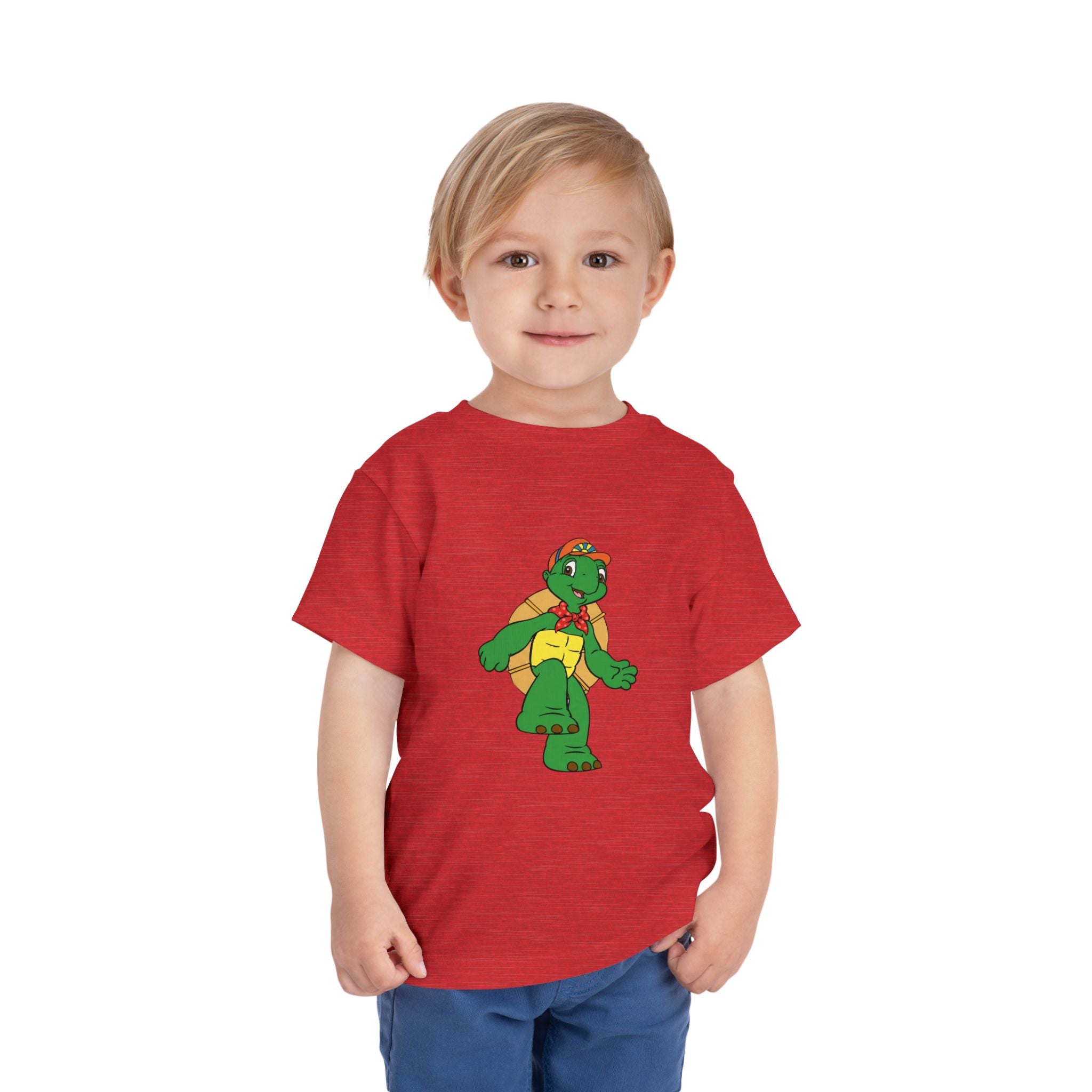 Kids Turtle Graphic Toddler Tee | Retro Cartoon Turtle in Cap