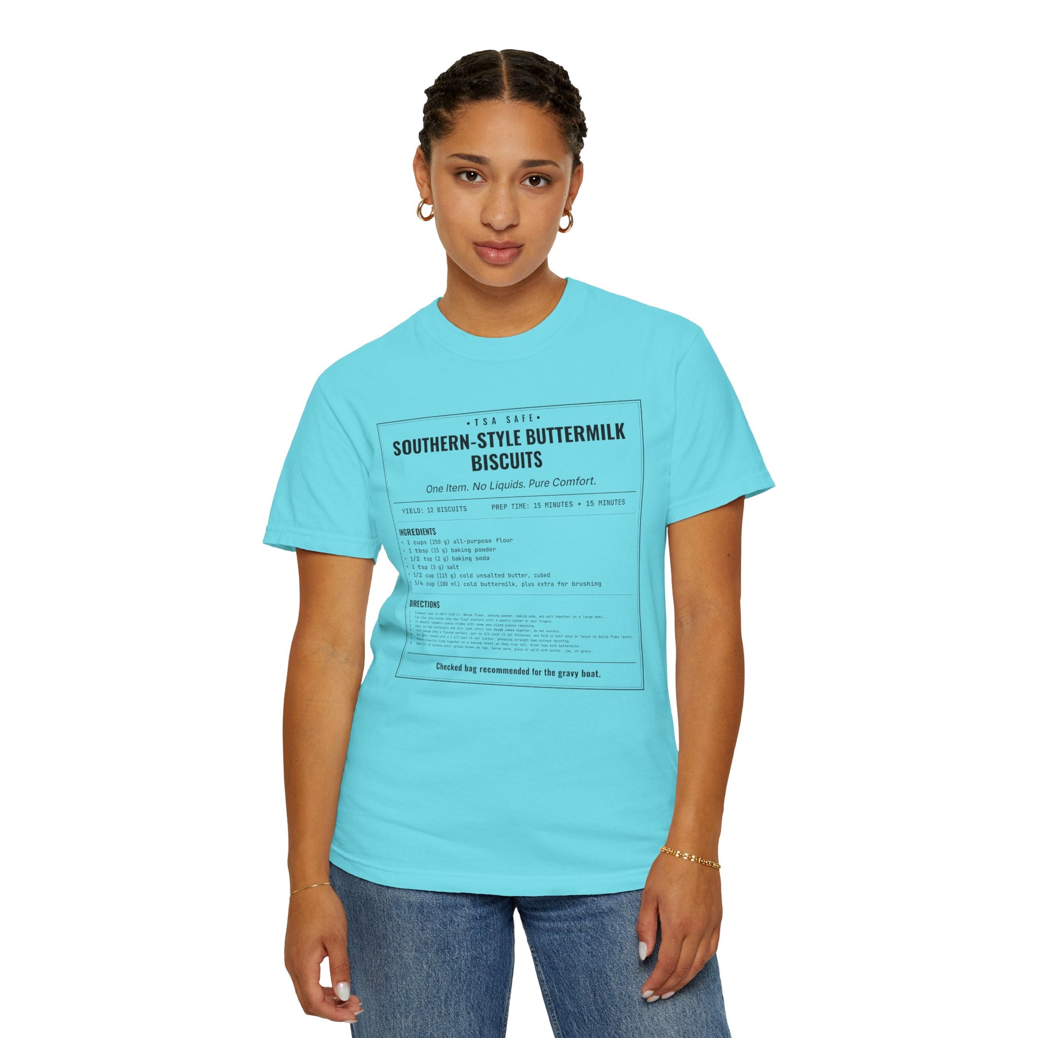 Southern Style Buttermilk Biscuits | Vintage Recipe Card T-Shirt — Black Ink