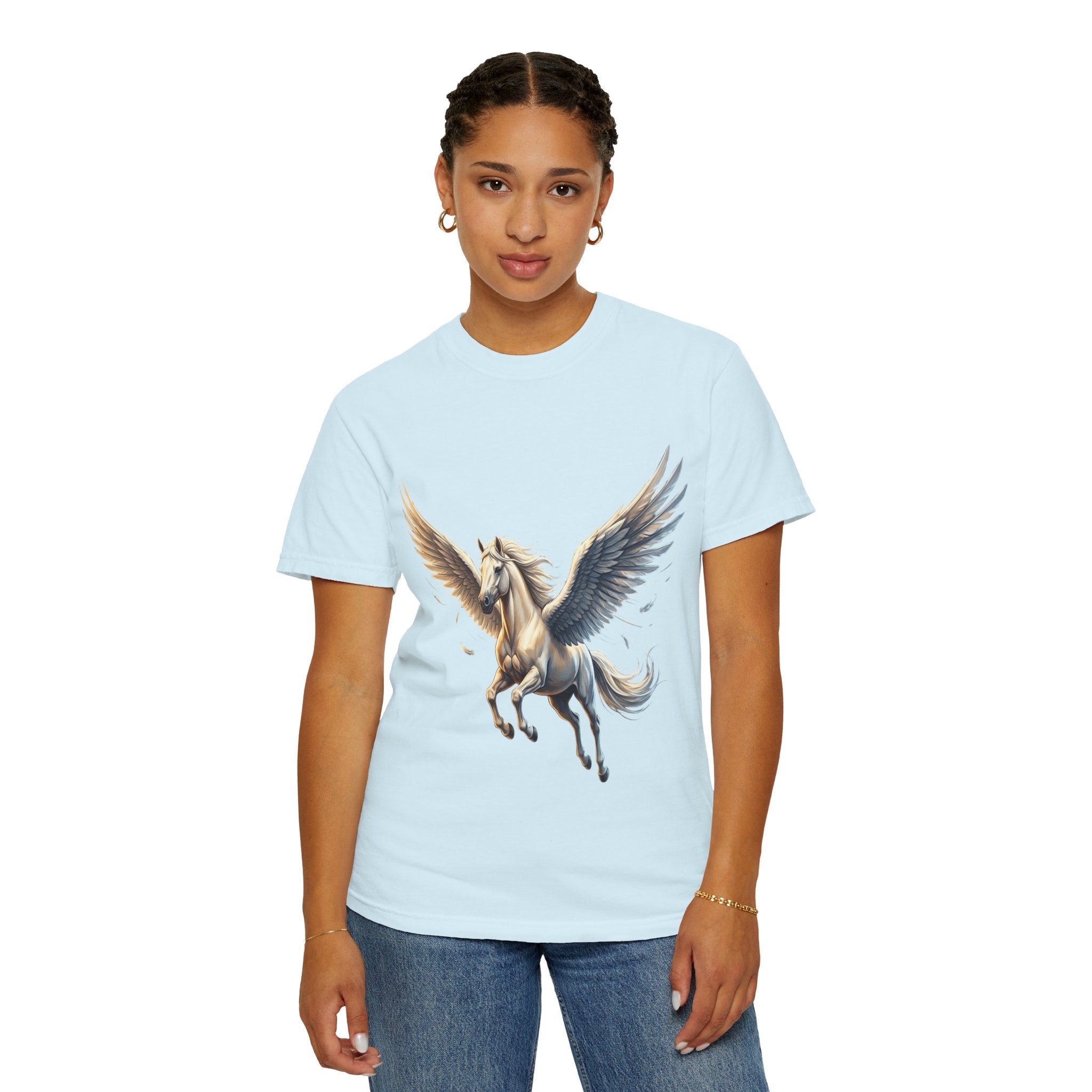 Majestic Pegasus Illustration T-shirt | Flying Horse Graphic Tee