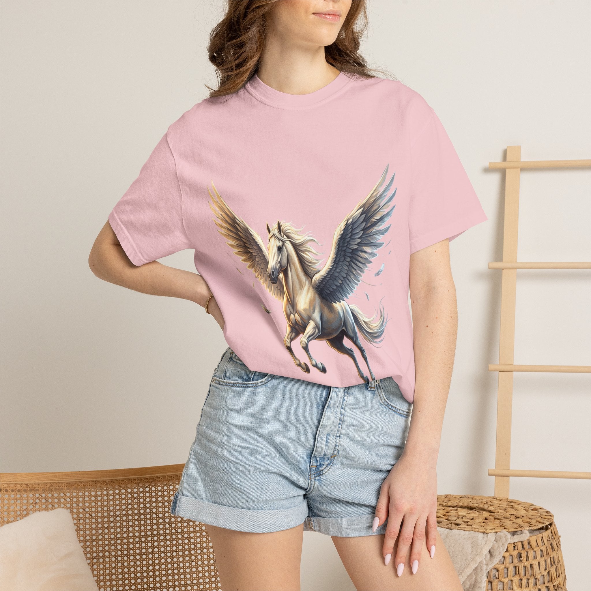 Majestic Pegasus Illustration T-shirt | Flying Horse Graphic Tee