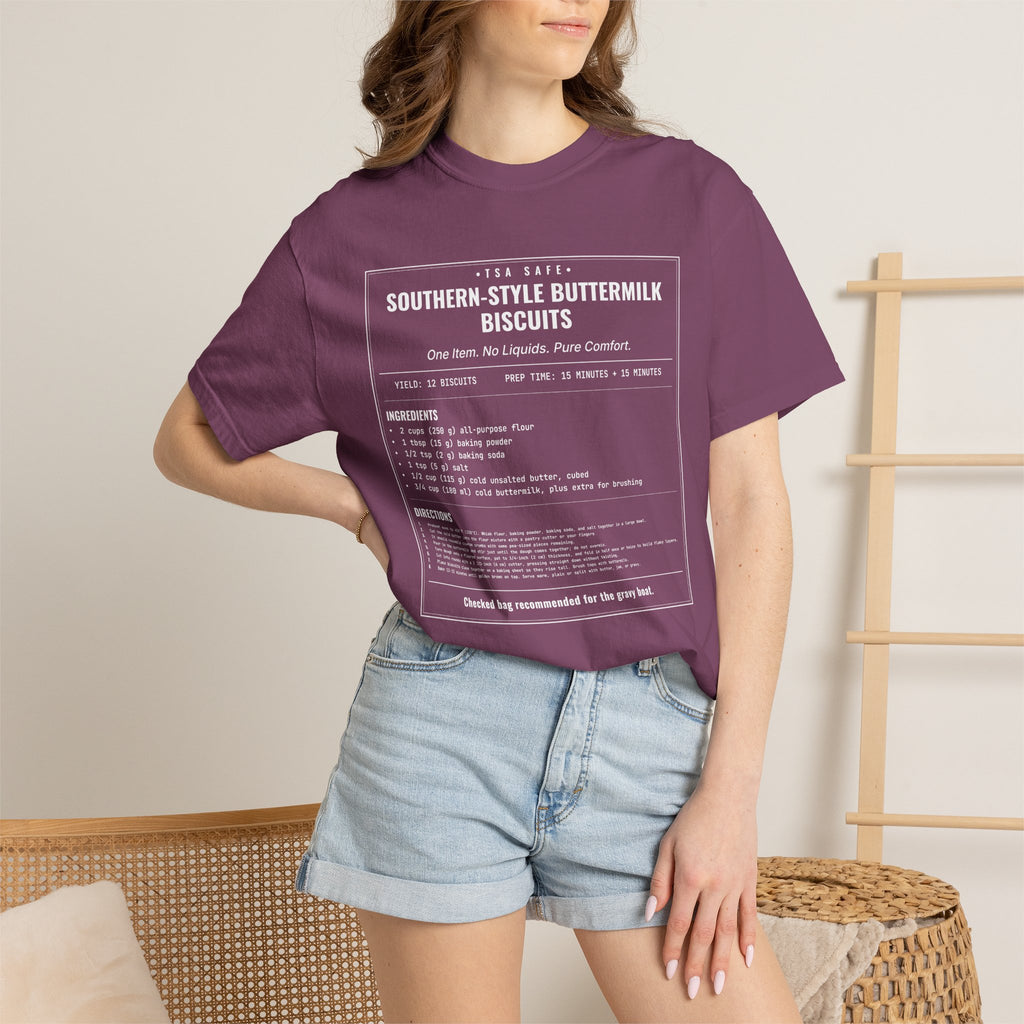 Southern Style Buttermilk Biscuits | Vintage Recipe Card T-Shirt — White Ink
