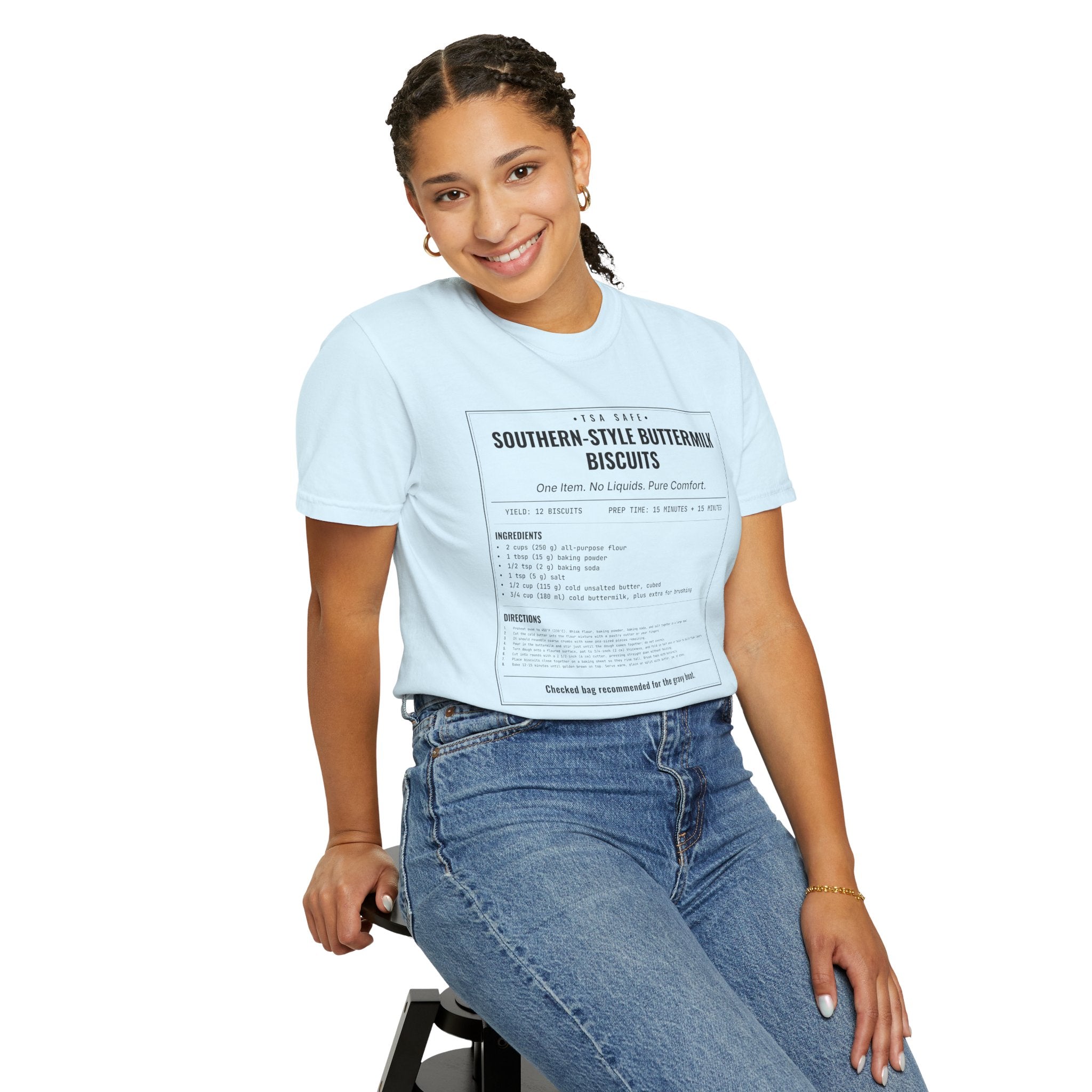 Southern Style Buttermilk Biscuits | Vintage Recipe Card T-Shirt — Black Ink
