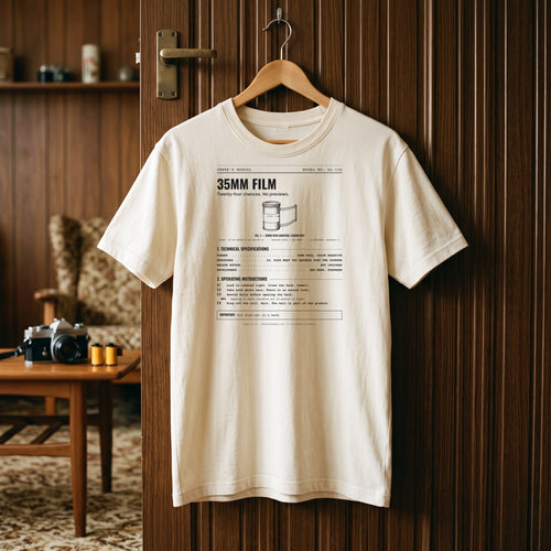 35mm Film Spec Sheet Shirt hanging in a 1970s room
