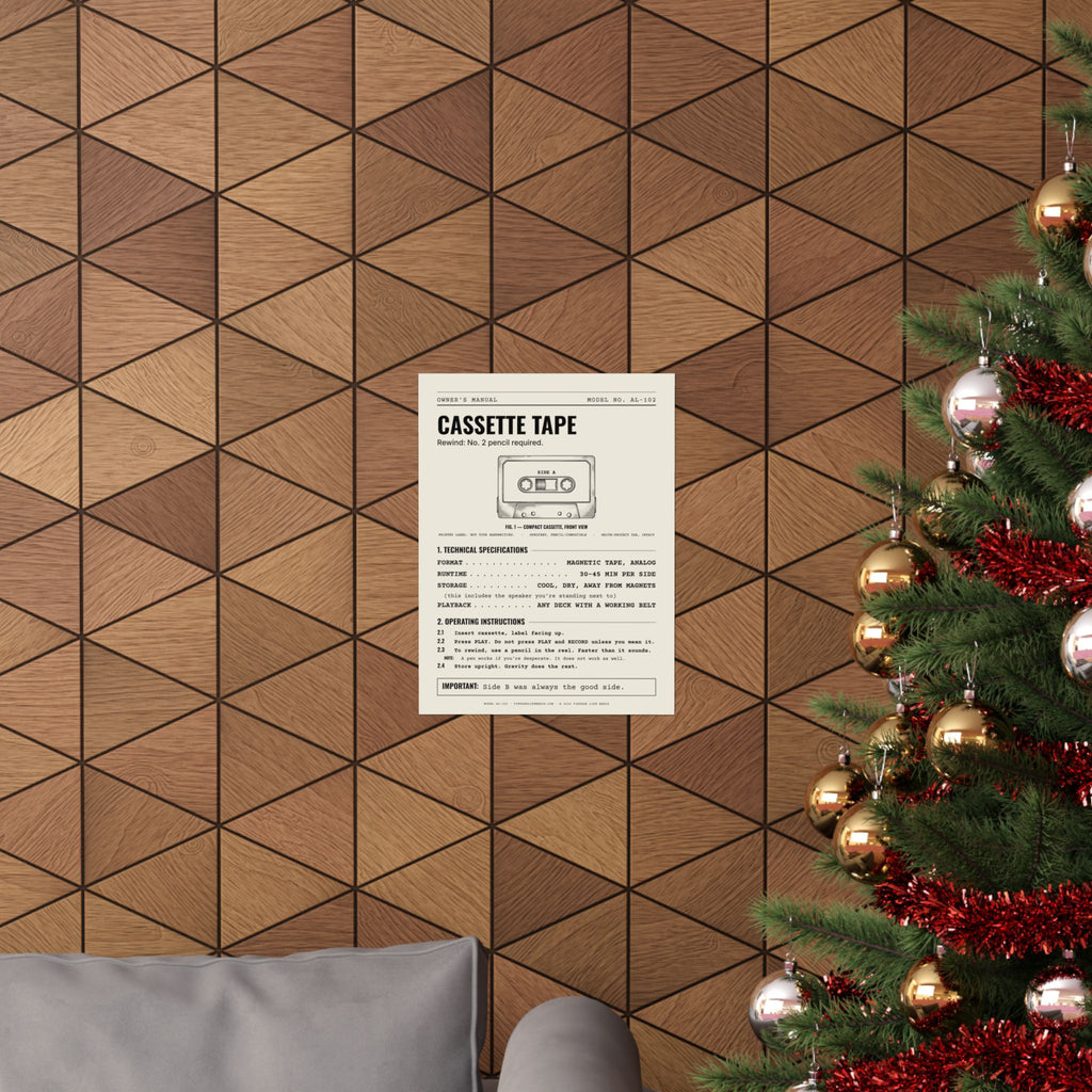 Cassette Tape Owner's Manual Poster | Retro Analog Life Wall Art