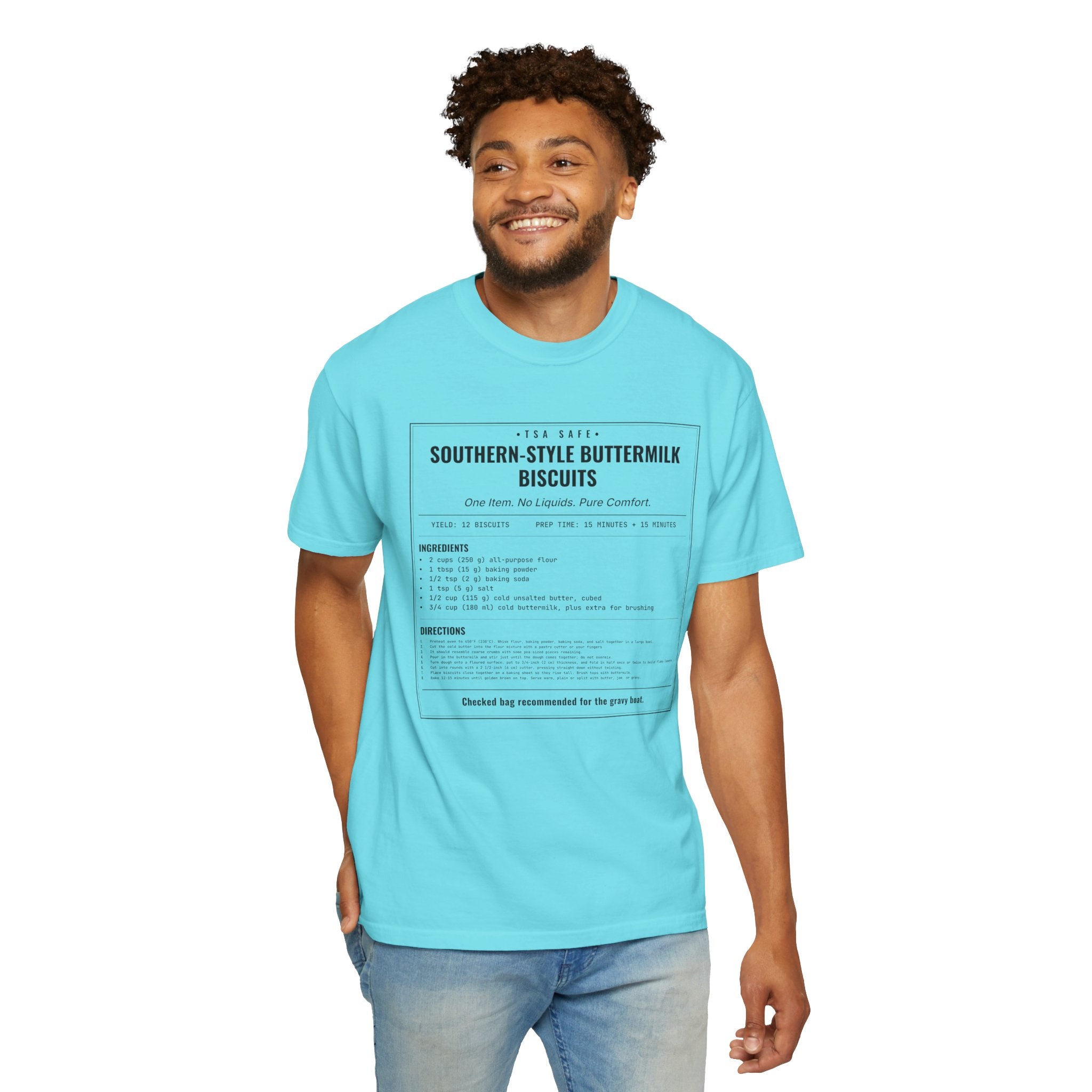 Southern Style Buttermilk Biscuits | Vintage Recipe Card T-Shirt — Black Ink