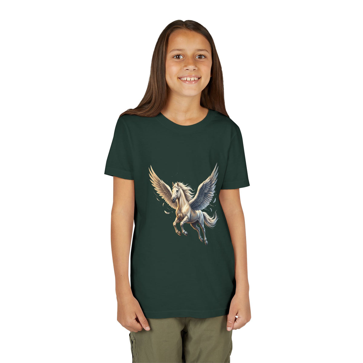 Majestic Pegasus Illustration Youth Tee | Flying Horse Graphic Tee