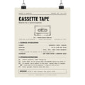 Cassette Tape Owner's Manual Poster | Retro Analog Life Wall Art in 8" x 10"