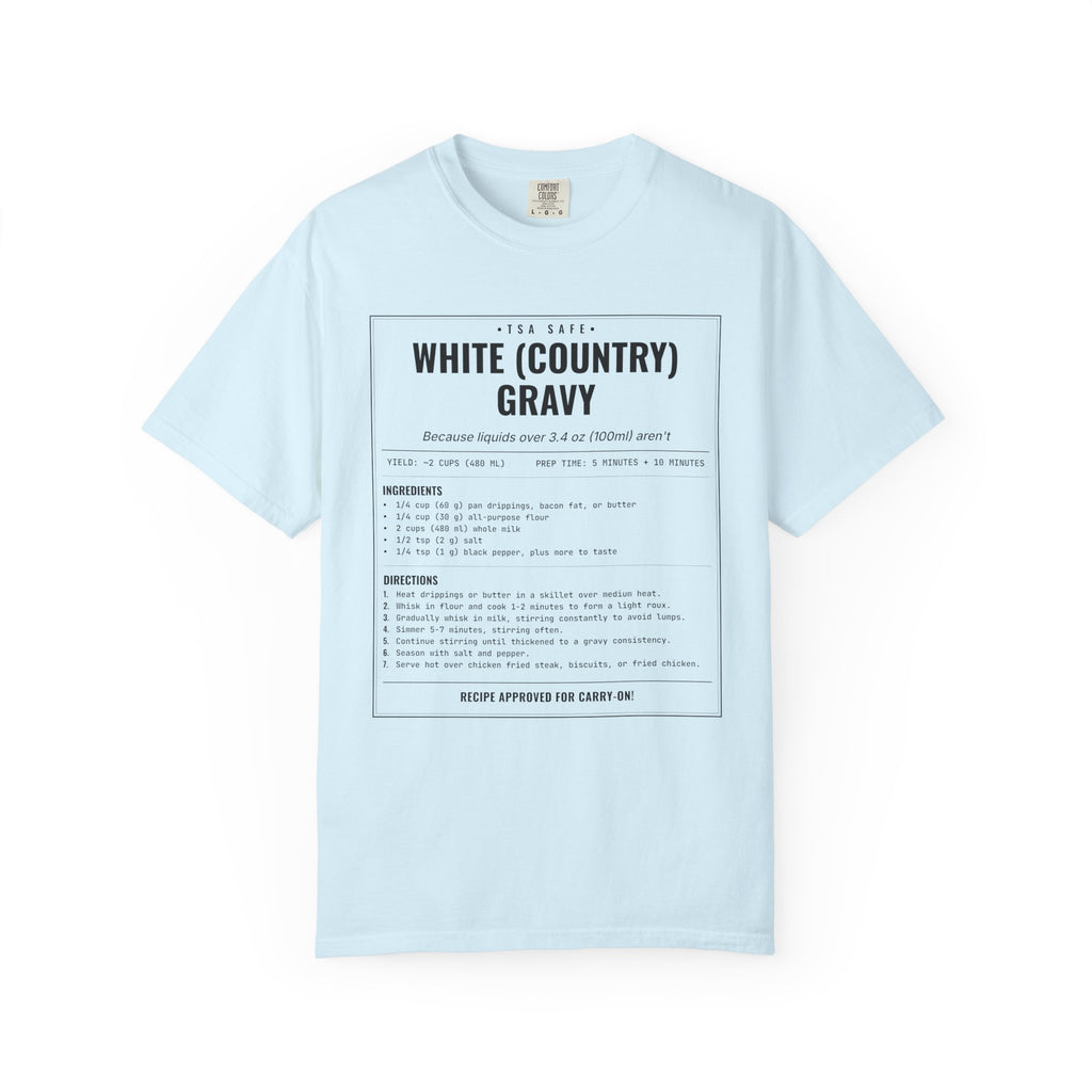 White Country Gravy | Vintage Recipe Card T-Shirt — Black Ink