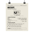 Mixtape Owner's Manual Poster | Retro Analog Life Wall Art in 8" x 10"