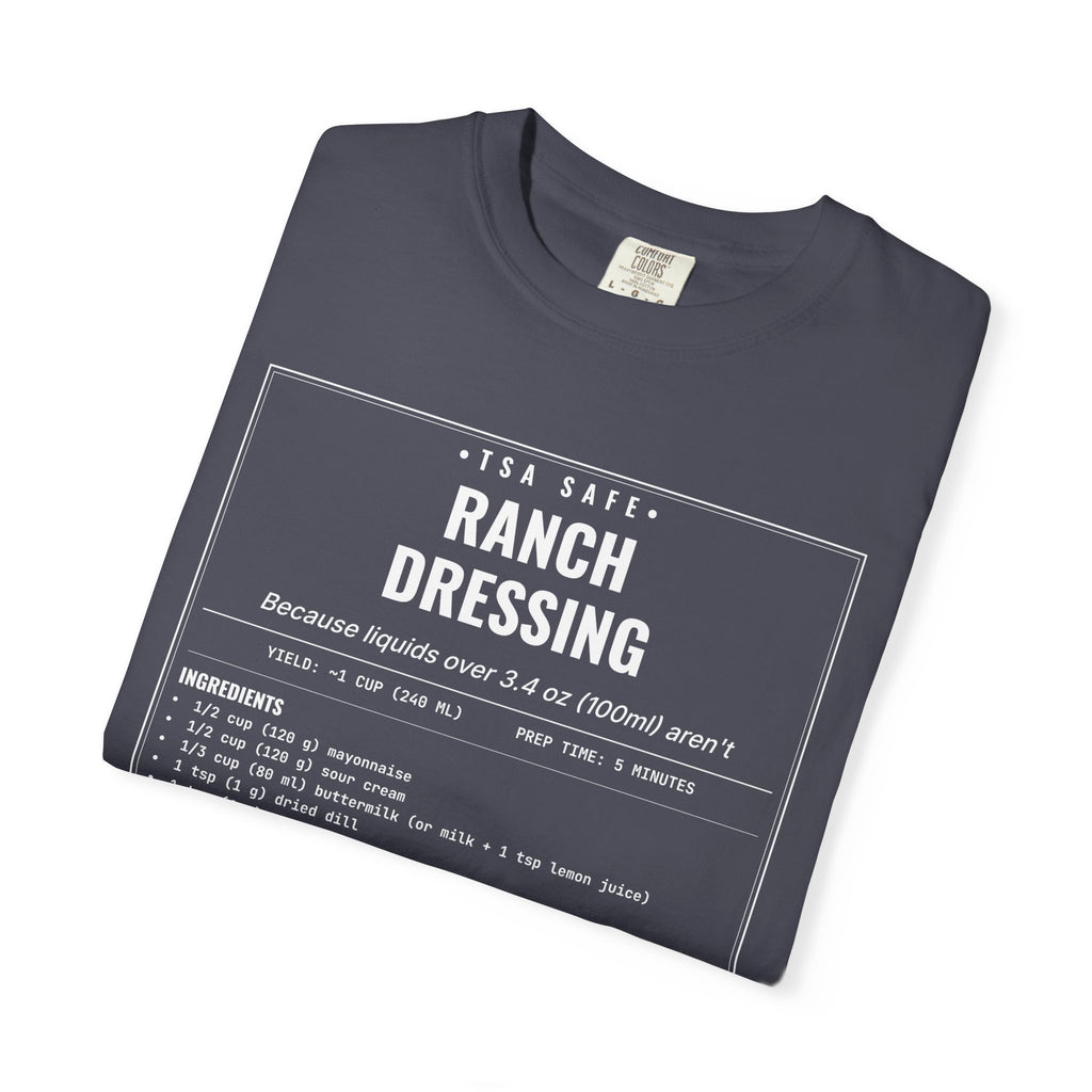 TSA-Safe Ranch Dressing | Vintage Recipe Card T-Shirt — White Ink