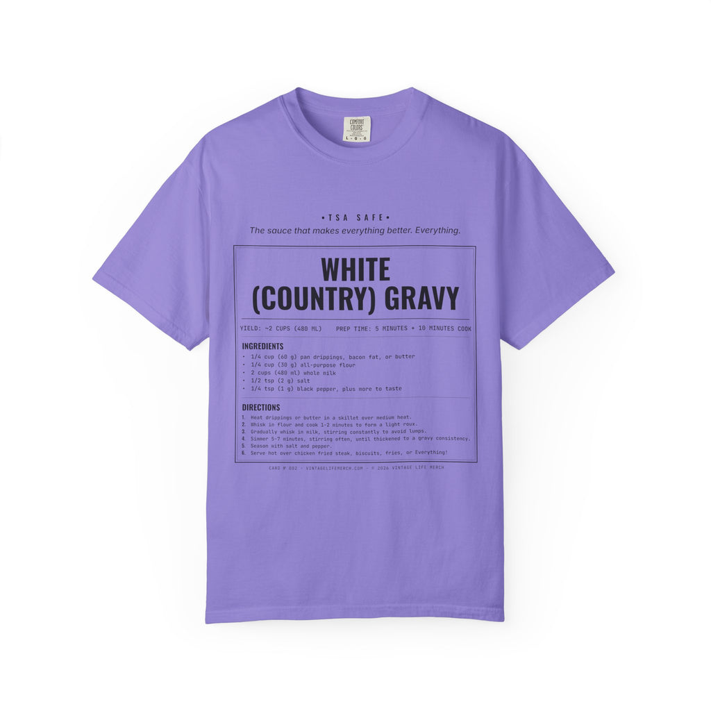 White Country Gravy Recipe Shirt | Southern Vintage Tee
