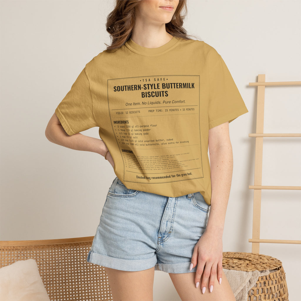 Southern Style Buttermilk Biscuits | Vintage Recipe Card T-Shirt — Black Ink