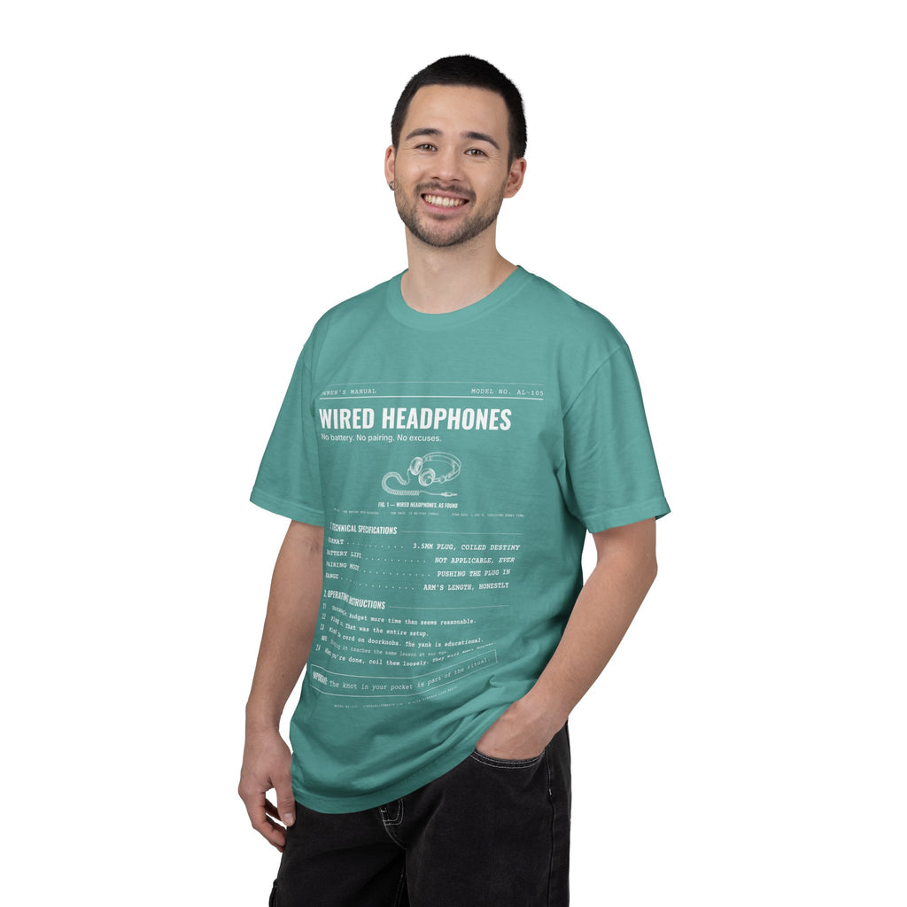 Wired Headphones Spec Sheet Shirt | Analog Life Vintage Tee