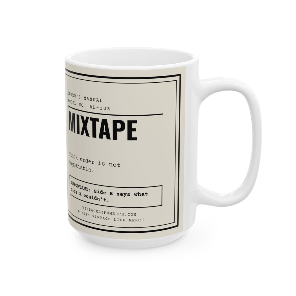 Mixtape Owner's Manual Mug | Retro Analog Life Coffee Mug
