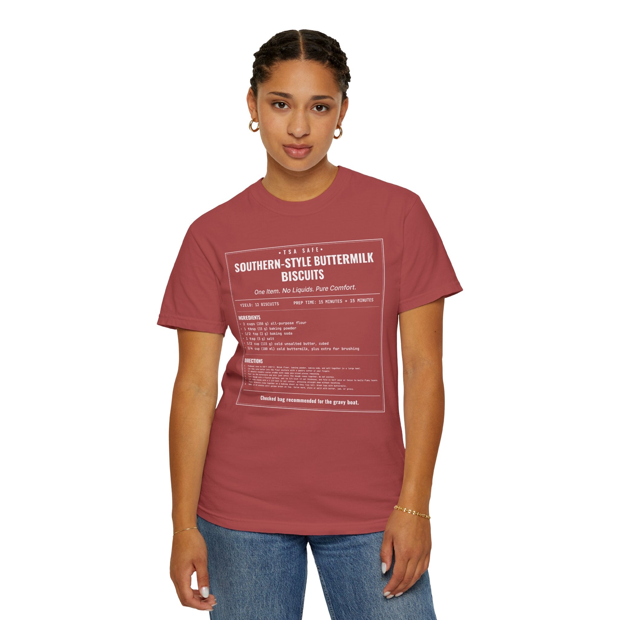 Southern Style Buttermilk Biscuits | Vintage Recipe Card T-Shirt — White Ink