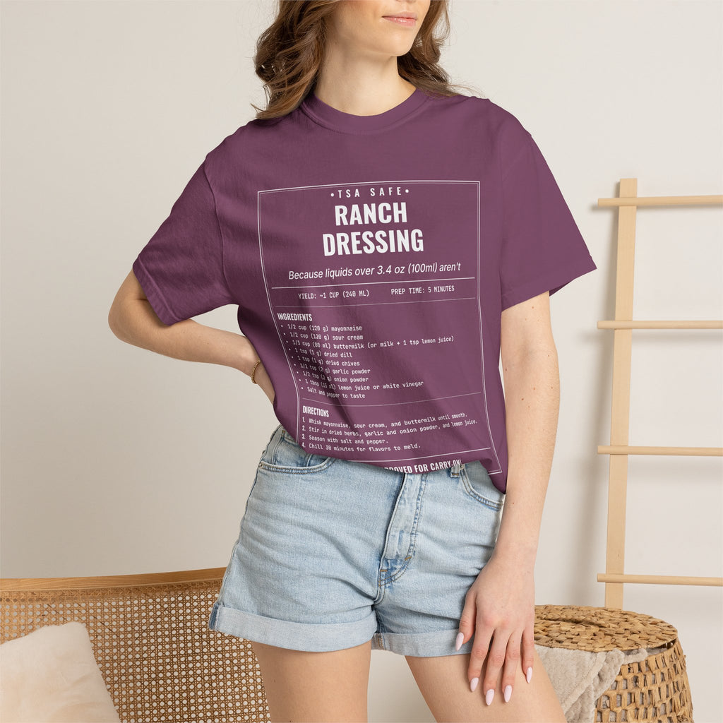 TSA-Safe Ranch Dressing | Vintage Recipe Card T-Shirt — White Ink